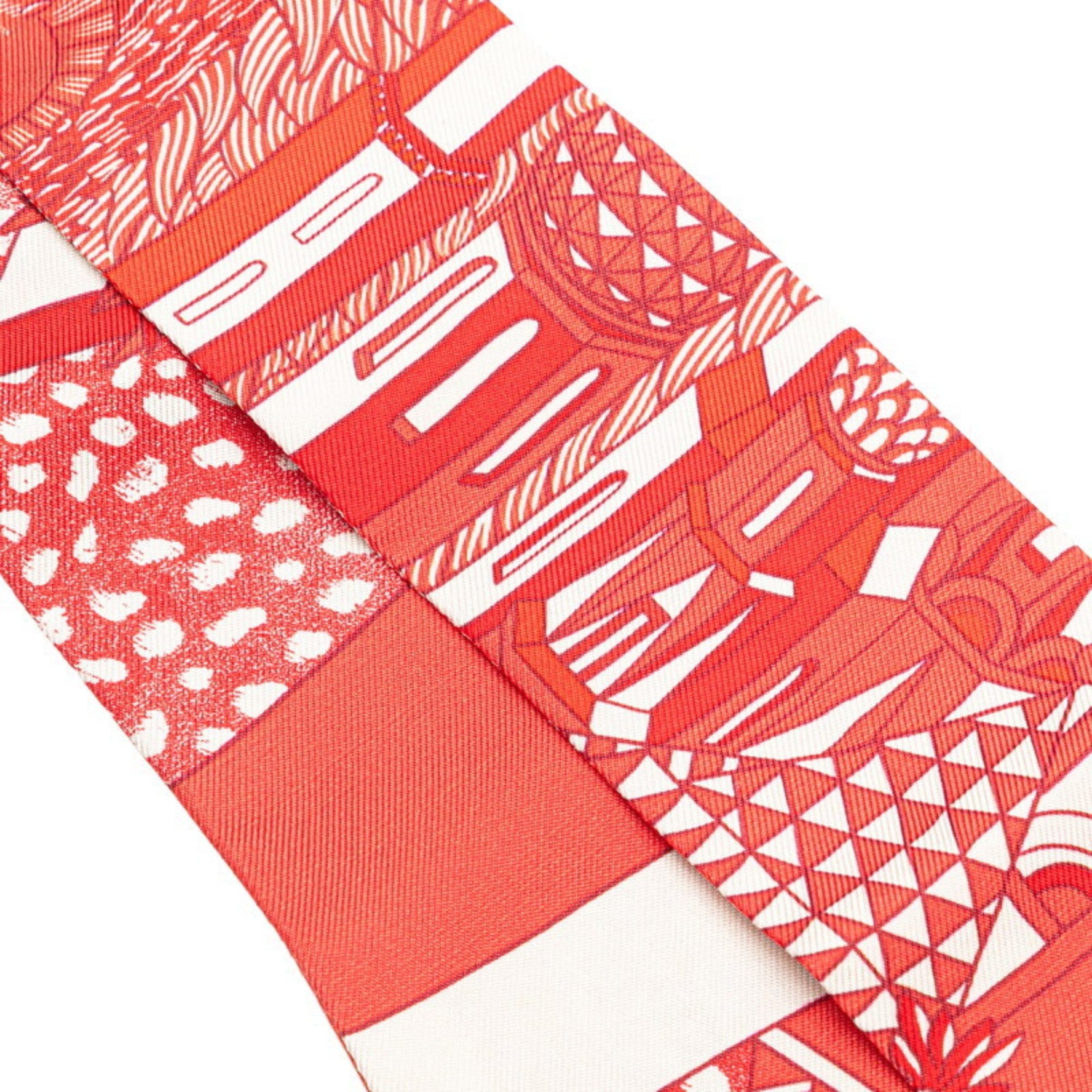Hermes Twilly ANIMAPOLIS Scarf, Red Multicolor Silk