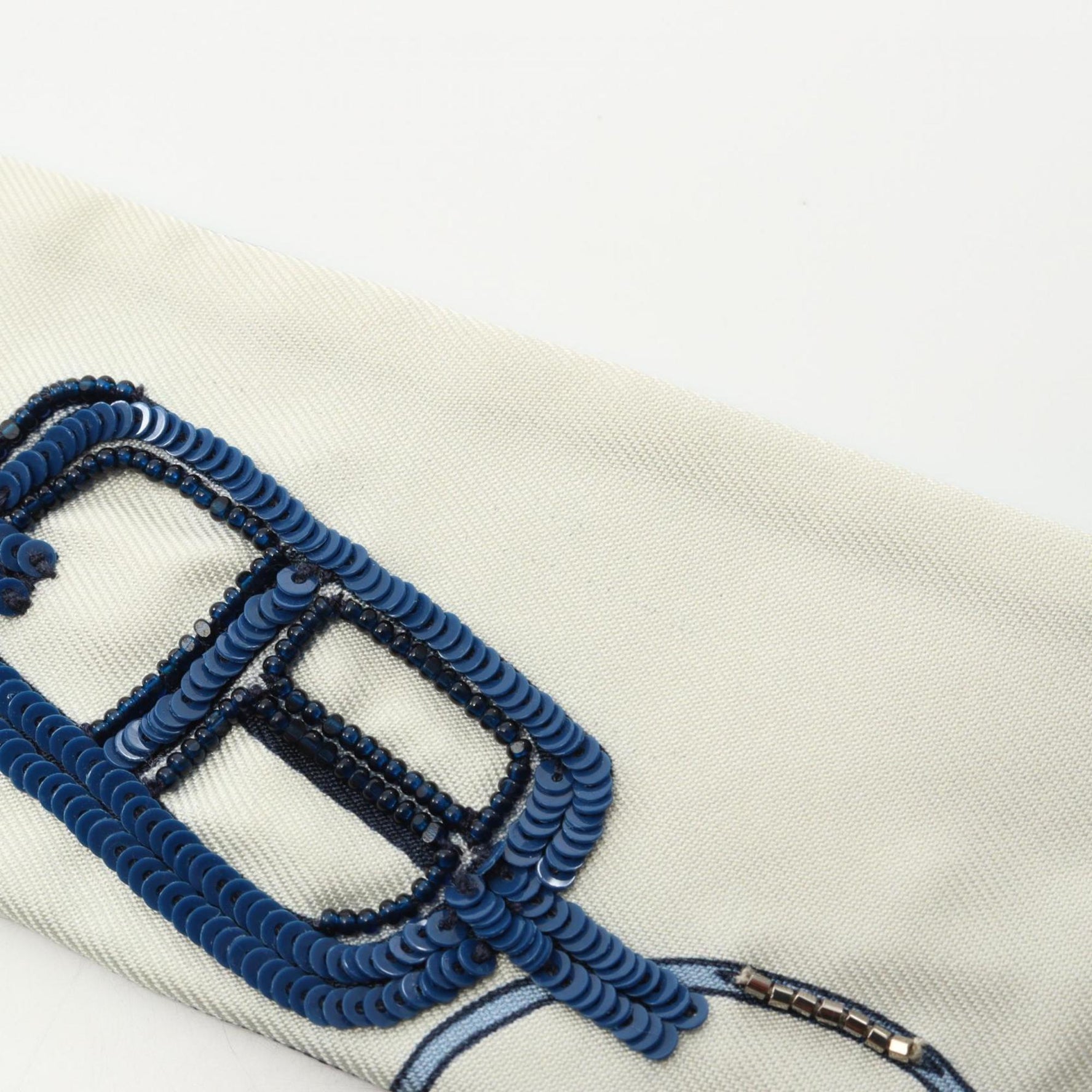 Hermes Hermès Twilly Do Re Boucles Silk Scarf Navy, White, and Multicolor