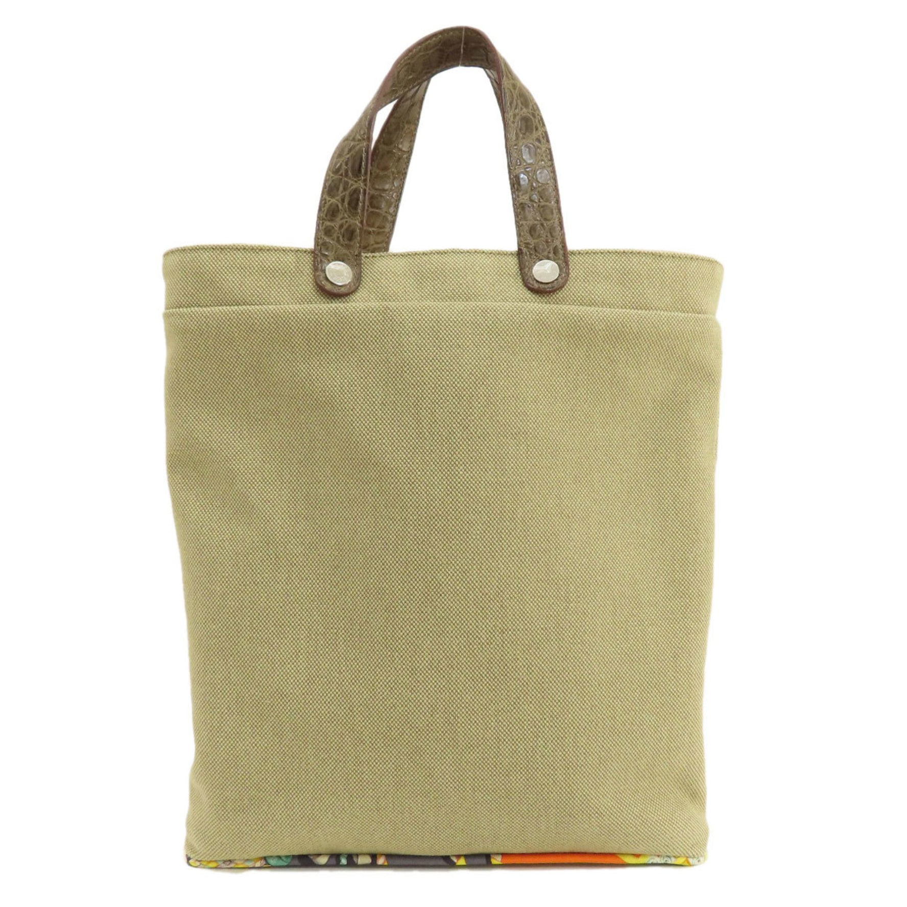 Hermes Petite Ash Tote Handbag Cotton/Silk