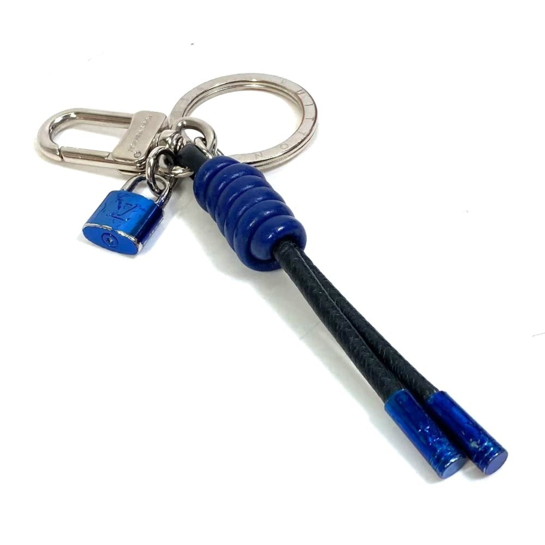 Louis Vuitton Porte-Clés Knot Lock Bag Charm Keychain Leather Men's Blue