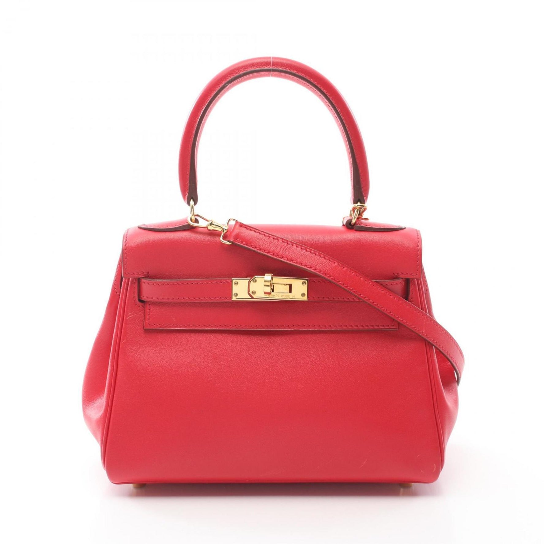 Hermes Mini Kelly Handbag Bag Veau Gulliver Red