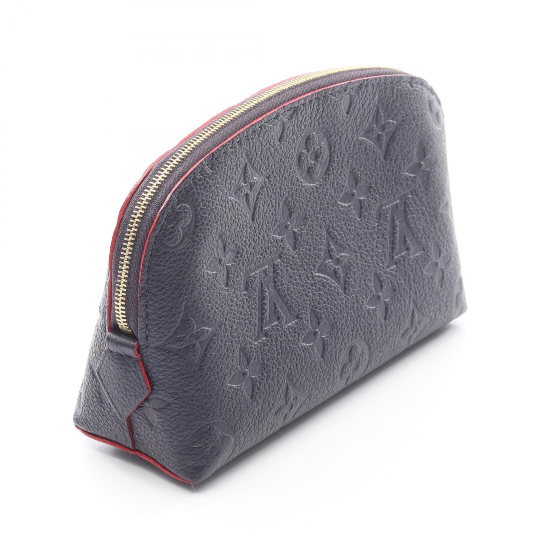 Louis Vuitton Monogram Empreinte Leather Cosmetic Pouch Bag, Navy and Red