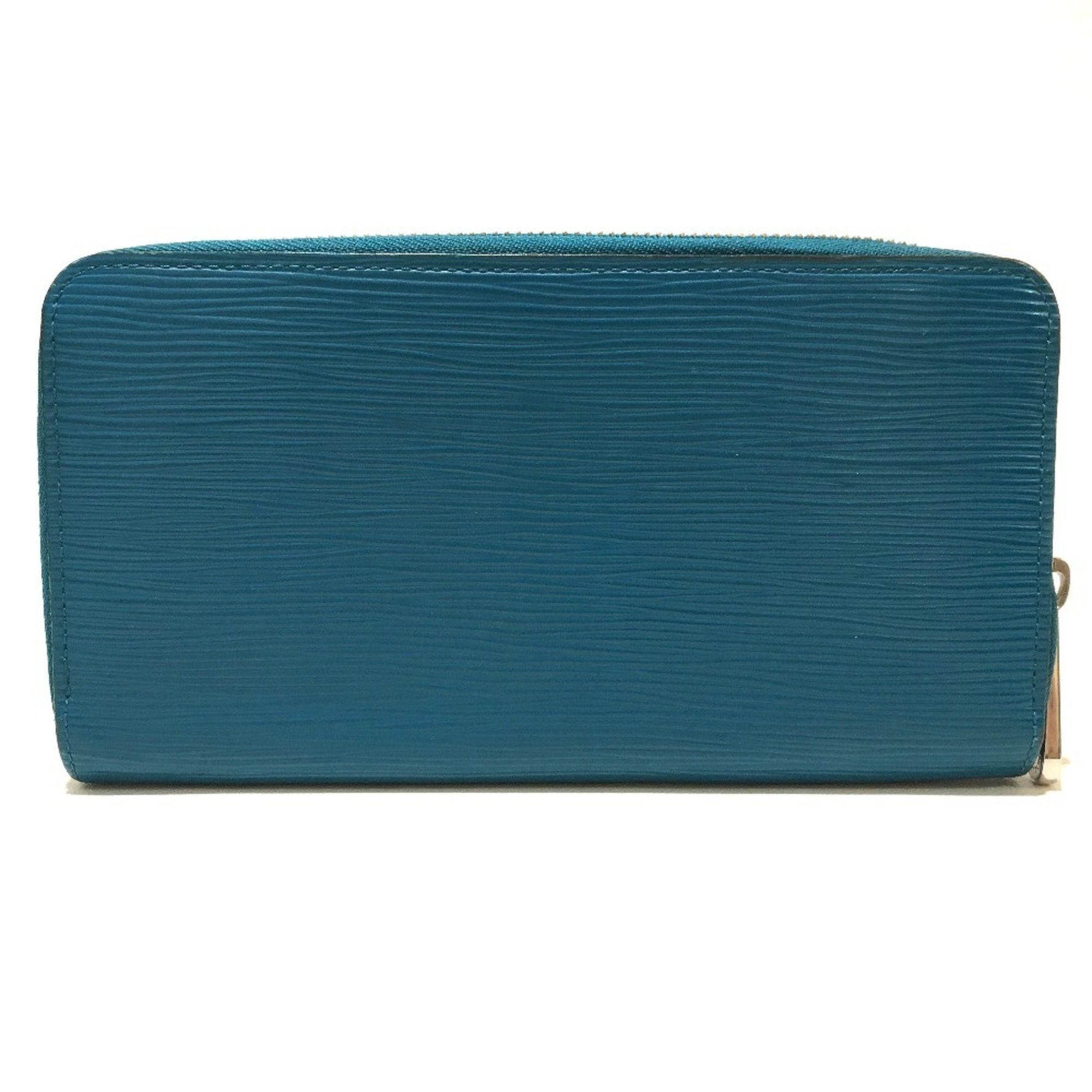 Louis Vuitton Epi Zippy Wallet Round Long Leather Men's Cyan Blue