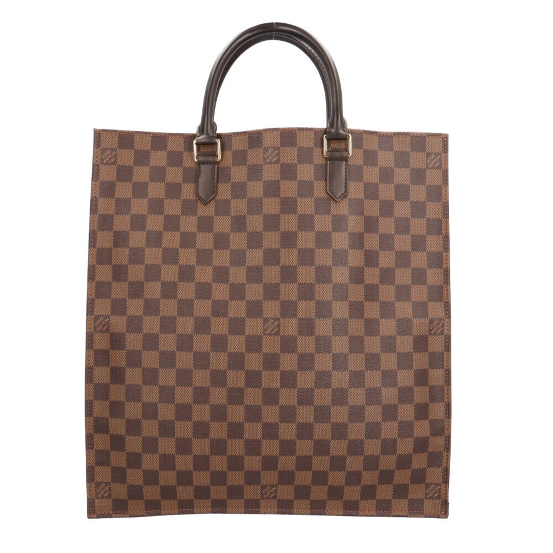 Louis Vuitton Sac Plat Damier Handbag Canvas Brown Unisex
