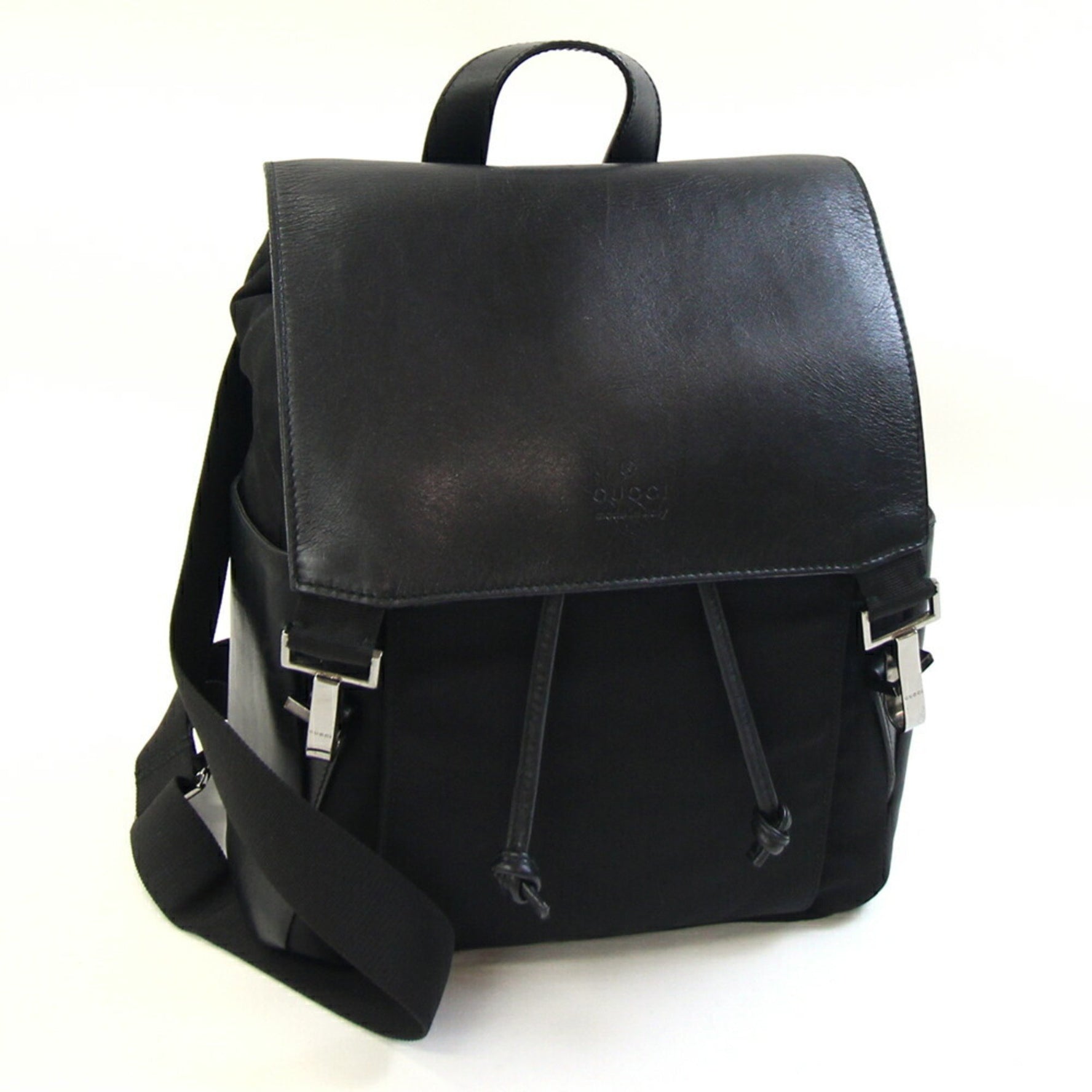 Gucci Backpack 008 0233 Nylon Canvas Leather Day Bag Old