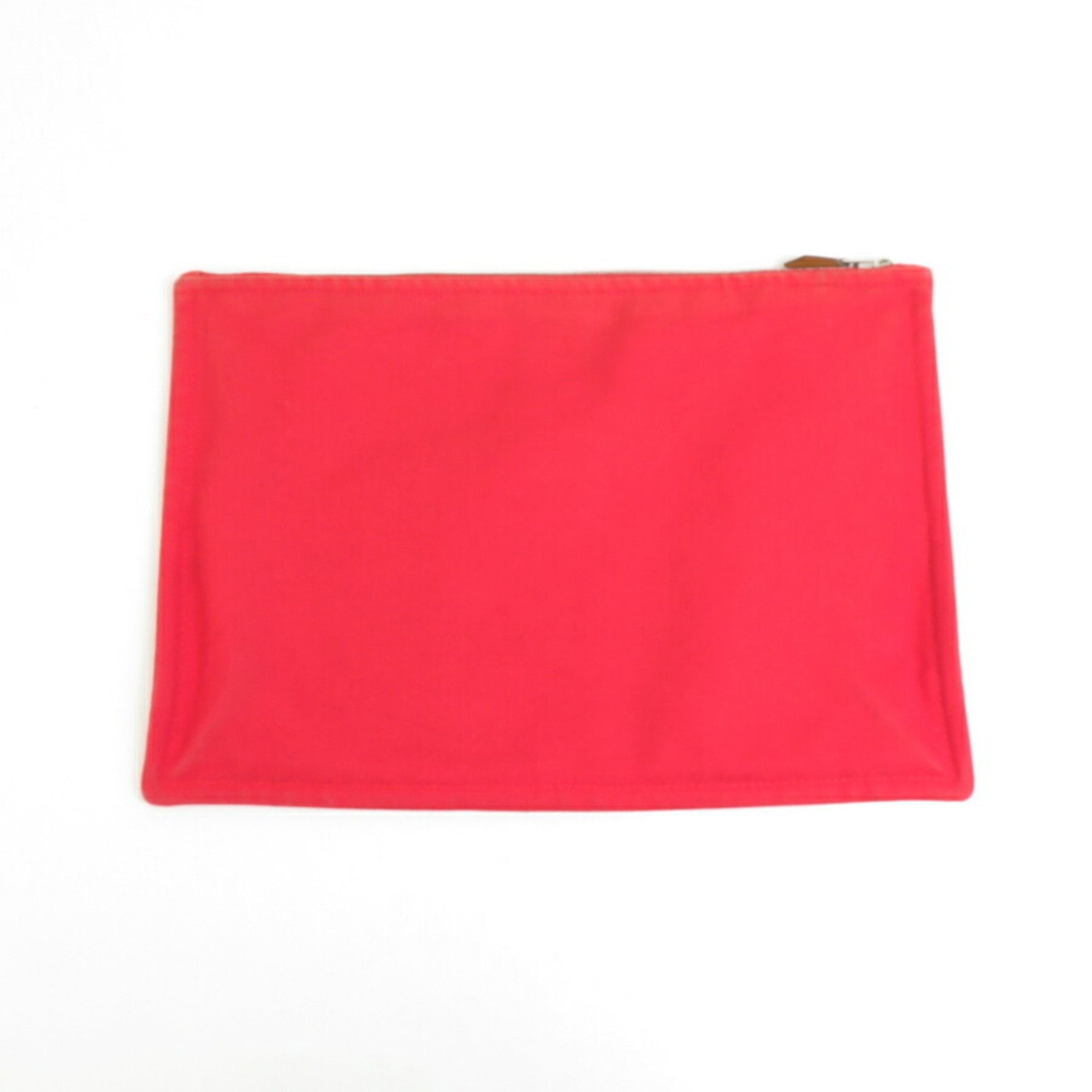 Hermes Pouch Multi-Case Cotton Metal Red Silver