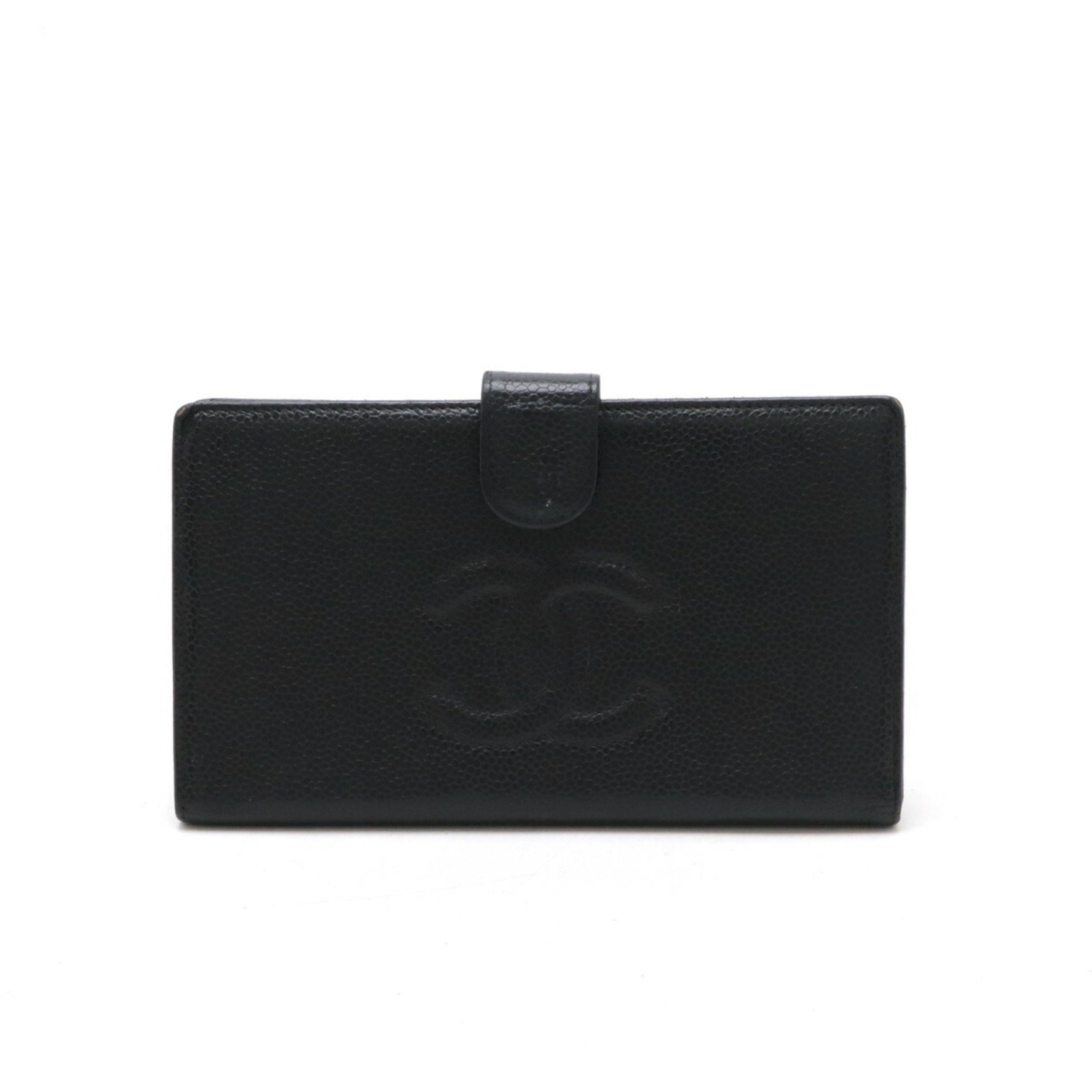 CHANEL Coco Mark Long Wallet Caviar Leather