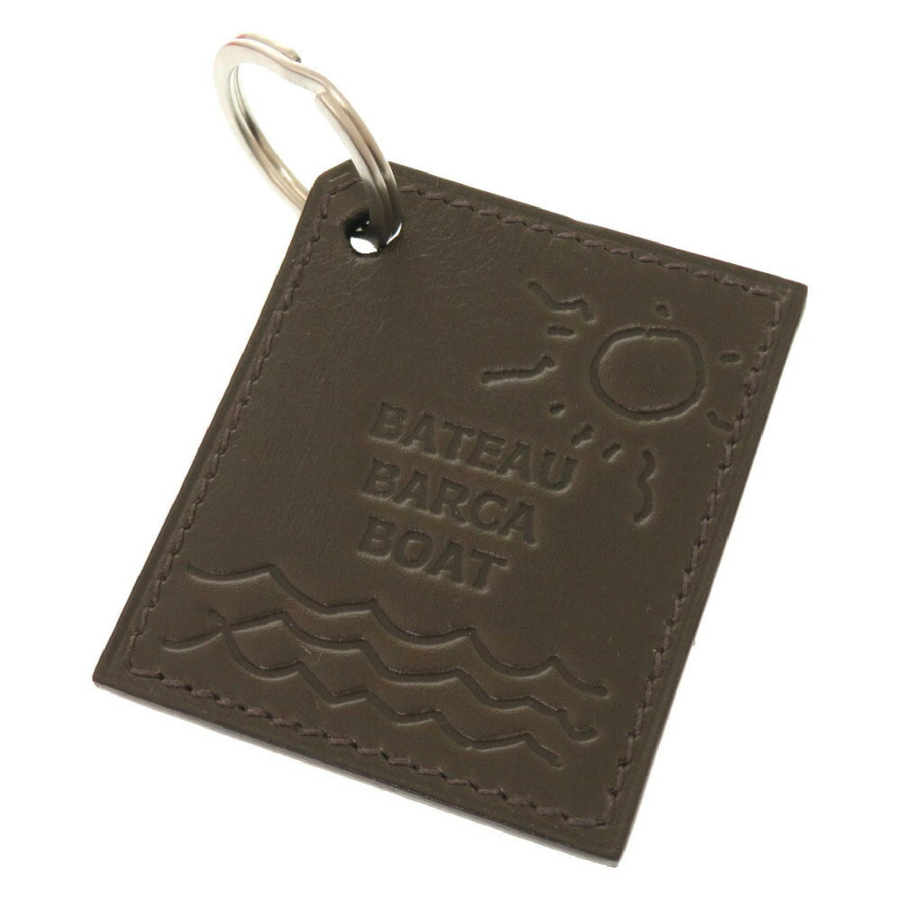 Like new Hermès BATEAU BARCA BOAT box calf keychain bag charm 0495 HERMES