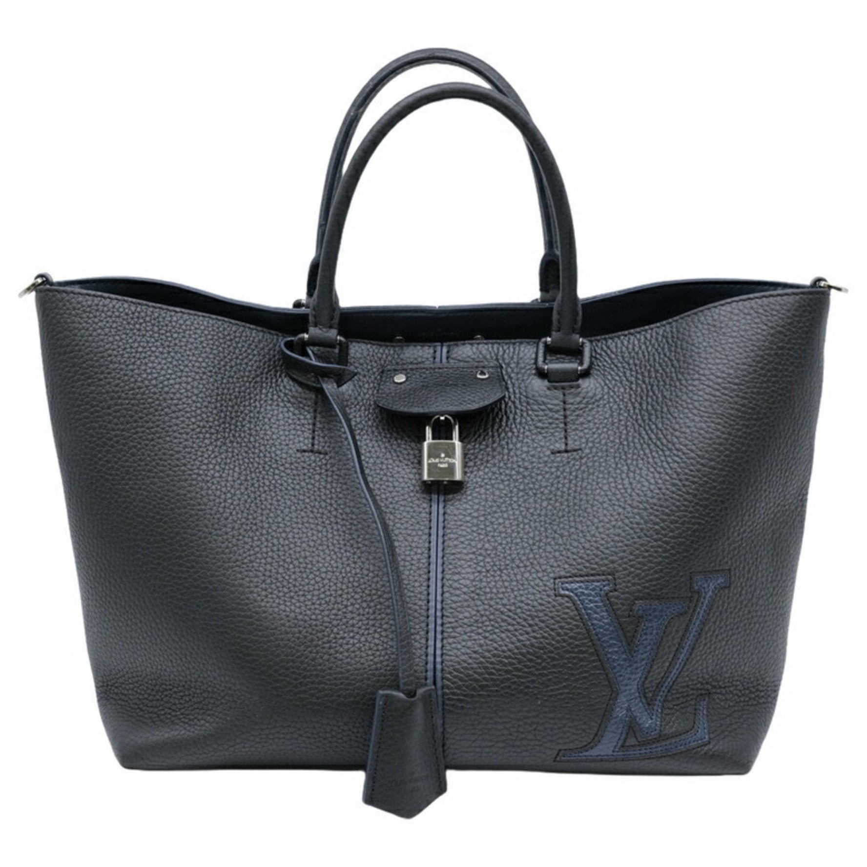 Louis Vuitton Pernel Tote Shoulder Bag Taurillon Leather Black