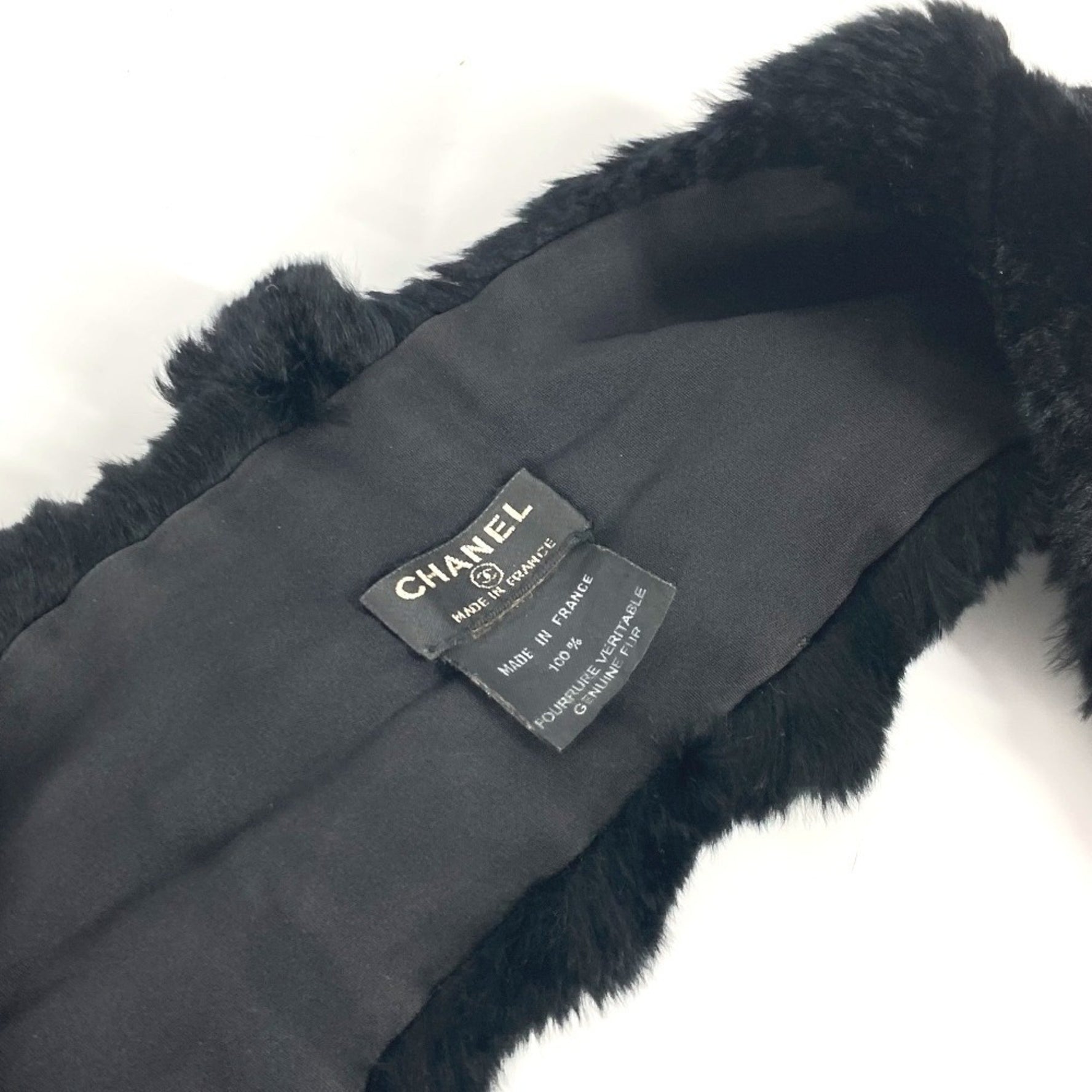 CHANEL fur tippet accessory scarf