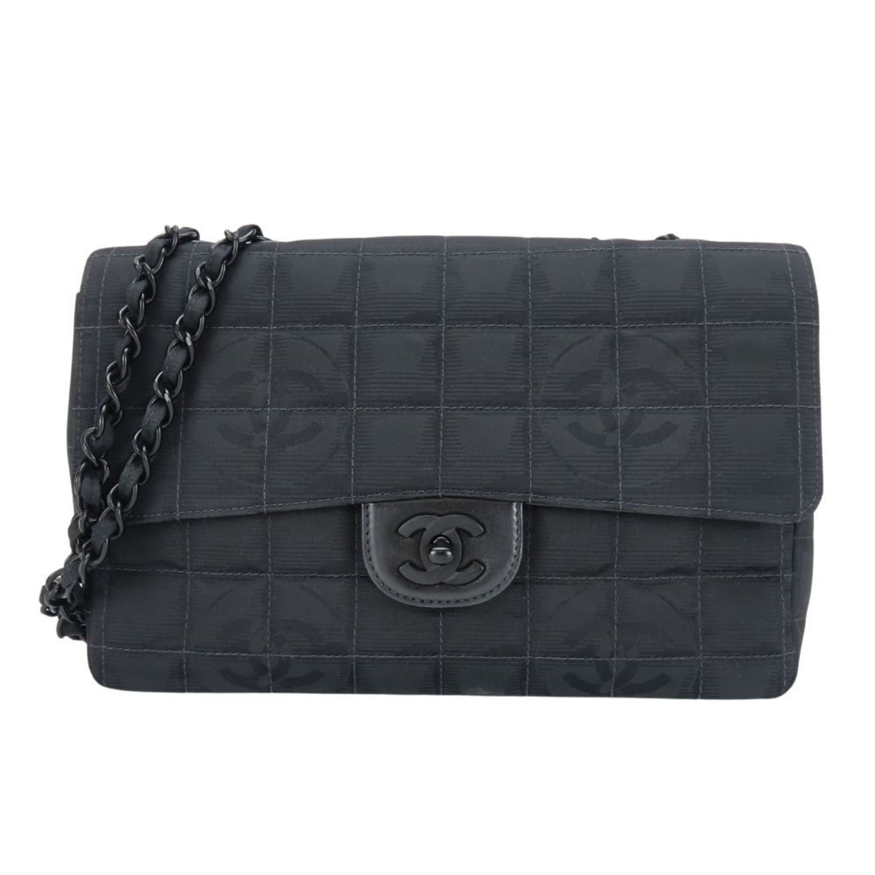 Chanel Shoulder Bag New Travel Line Jacquard Nylon Coco Mark Series