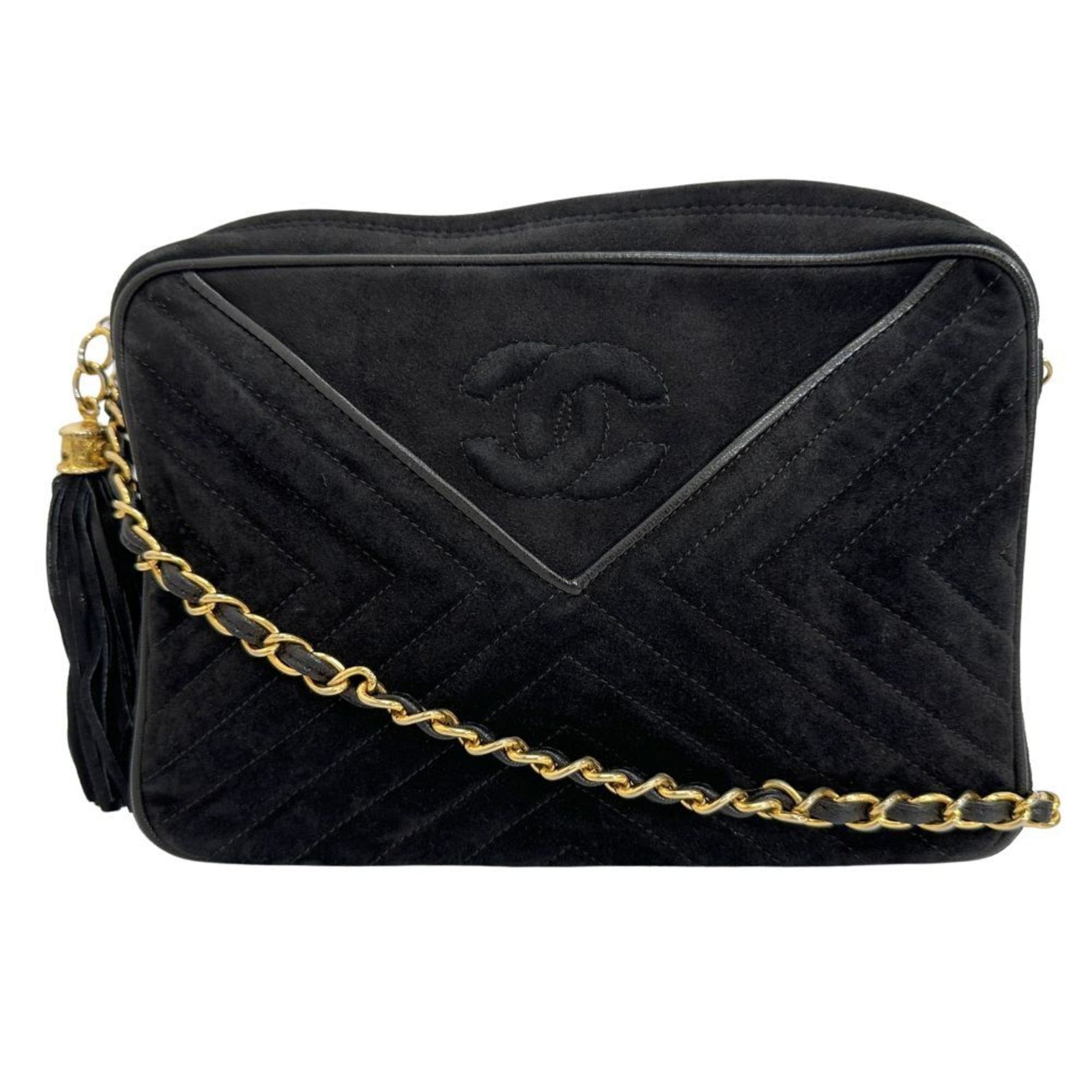 CHANEL ChainShoulder Shoulder Bag V Stitch Suede 2000