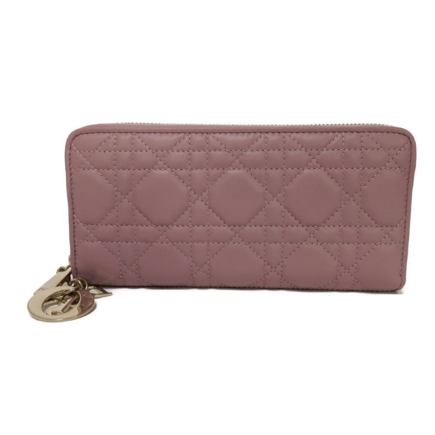 Christian Dior Dior Long Wallet Lady Voyageur Current Round Cannage Lavender