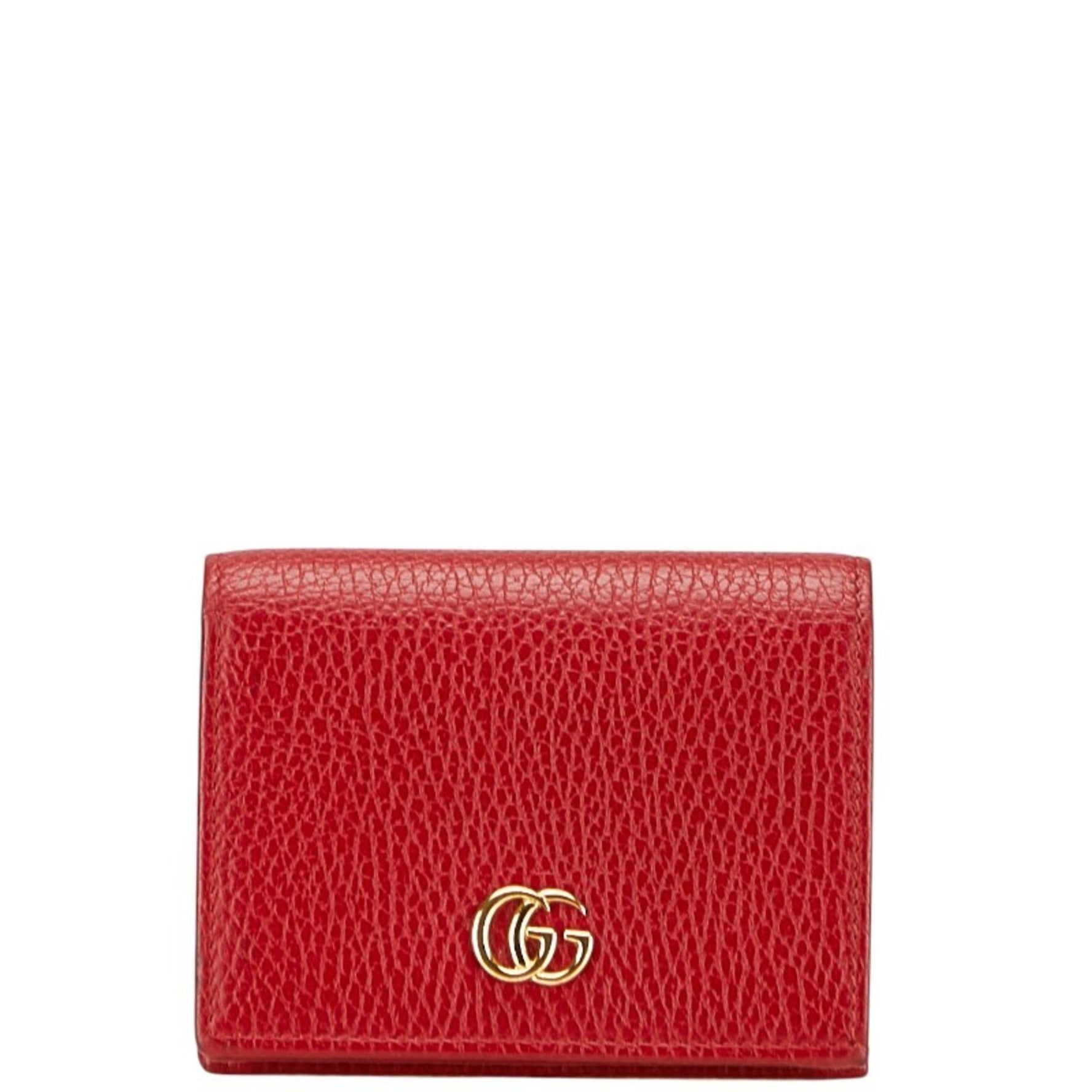 Gucci Double G Bifold Wallet Red Leather