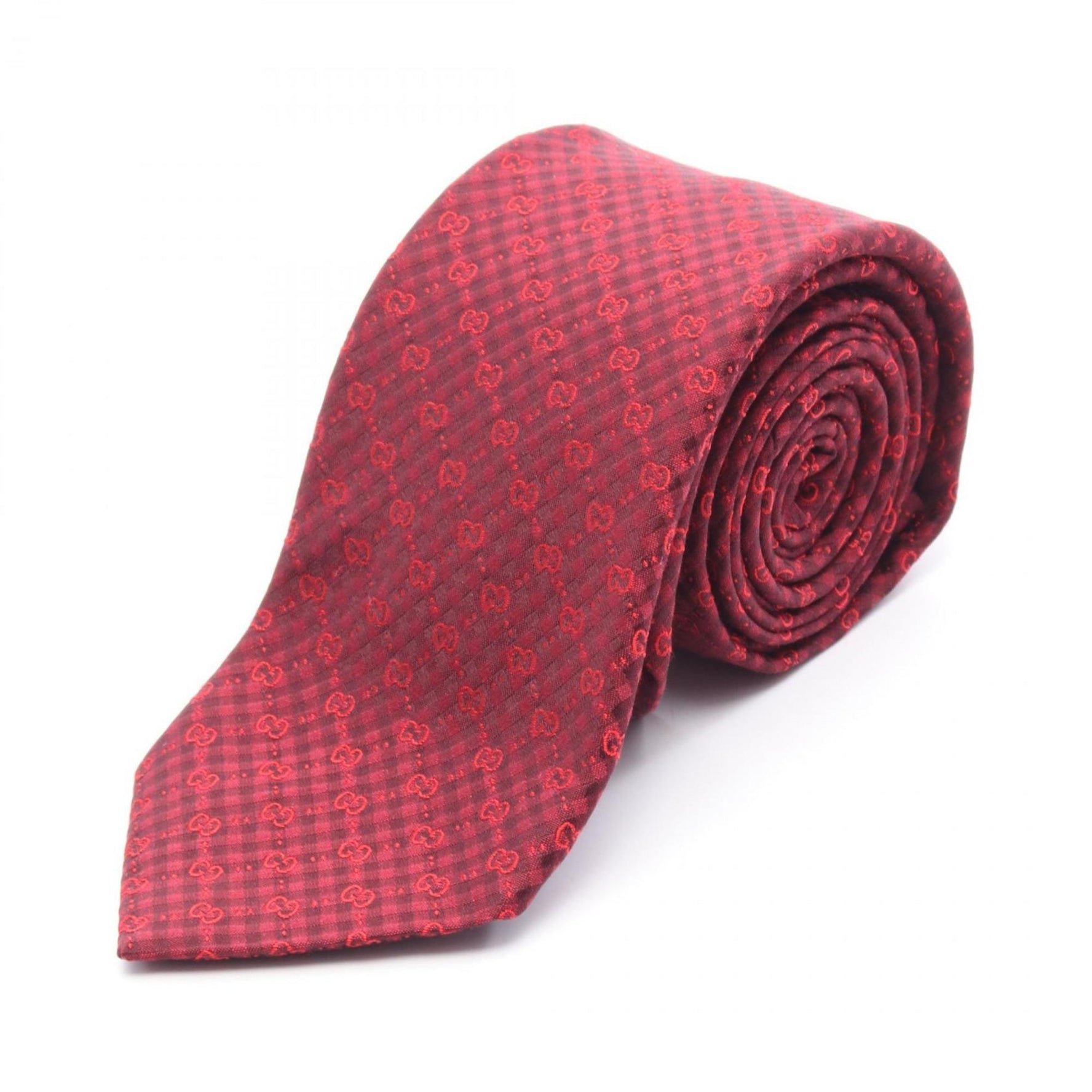 Gucci GG patterned silk tie burgundy