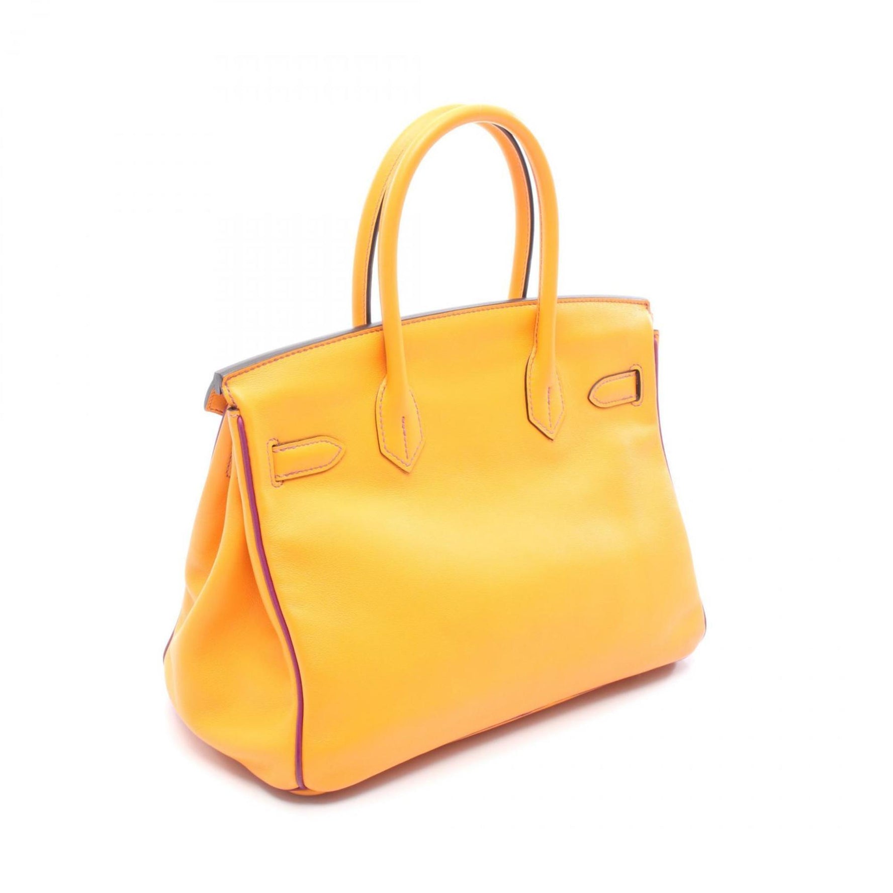Hermes Hermès Birkin 30 Verso handbag, leather, Swift women's, orange, purple, anemone