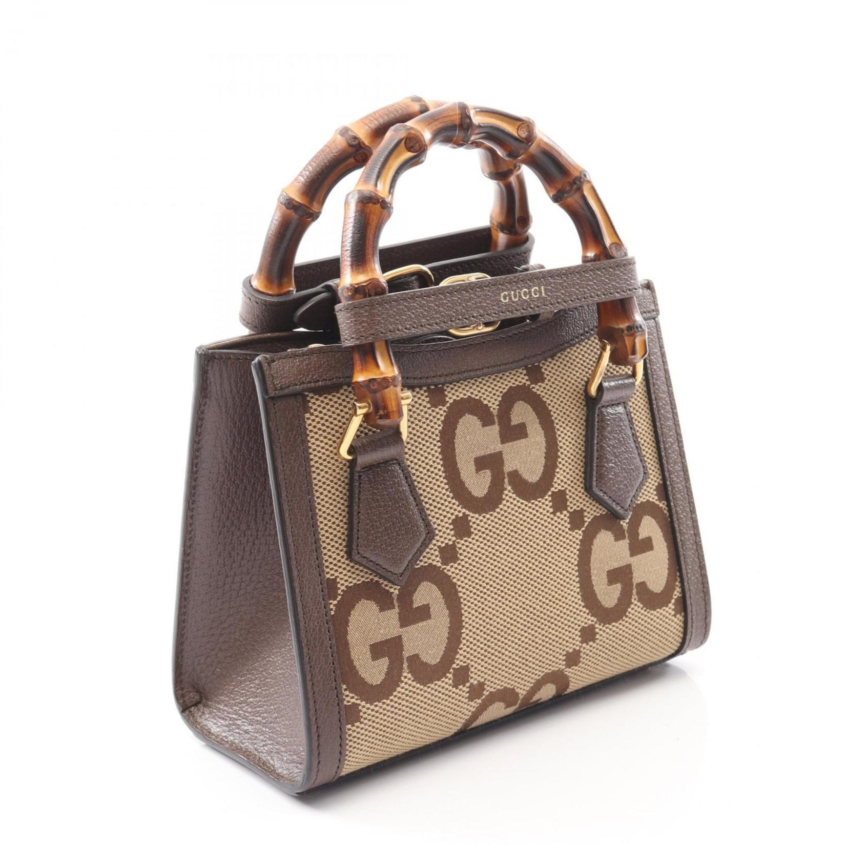 Gucci Diana Mini GG Marmont Handbag, Canvas and Leather, Beige Brown