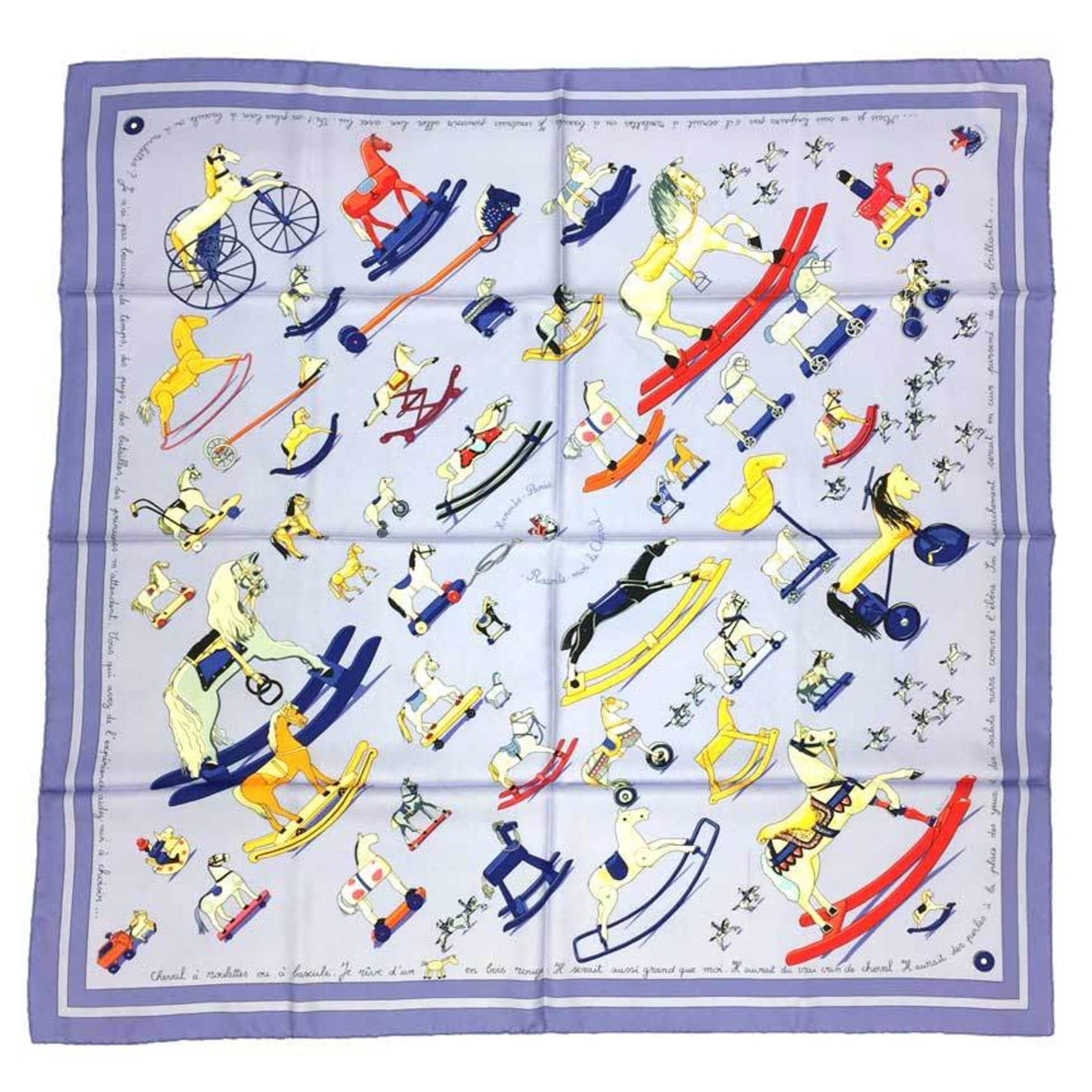 HERMES Carre 90 Scarf Muffler Raconte moi le cheval (Talking about horses) Silk