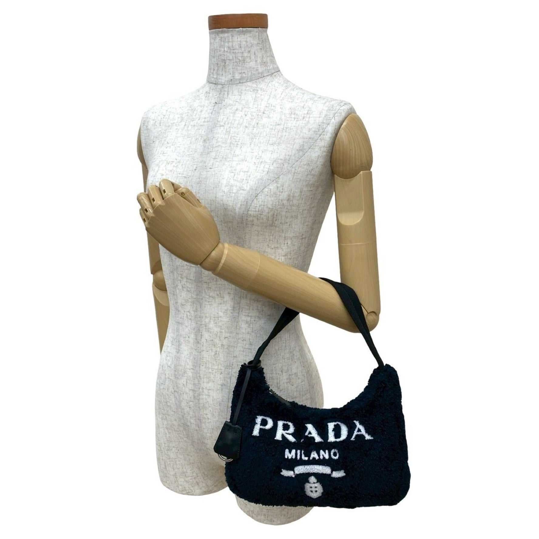 PRADA Re-Edition Terry Mini Triangle Logo Hardware Pile Handbag/Shoulder Bag/Pouch 06923