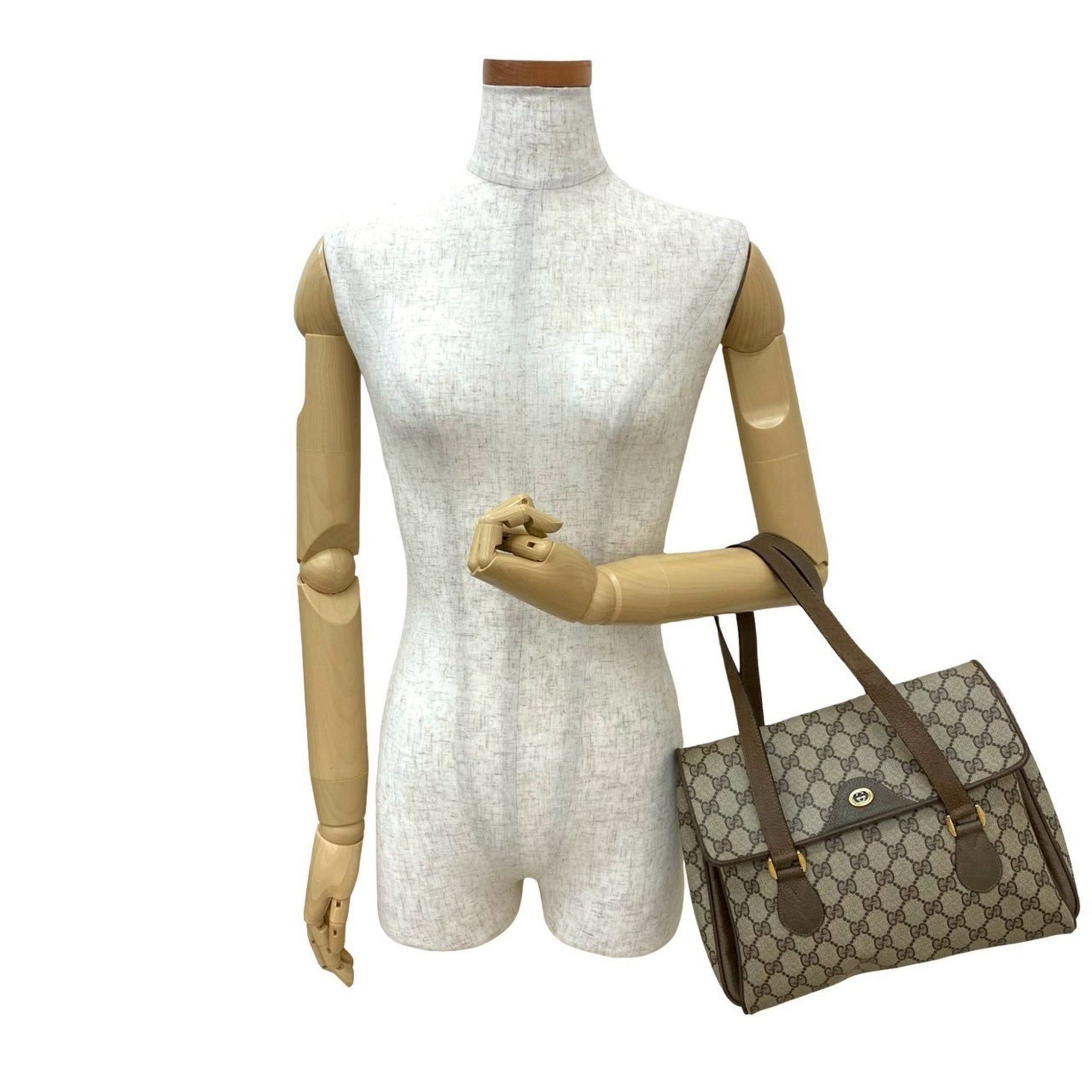 GUCCI Vintage GG Logo Pattern Leather Handbag/Mini Tote Bag 434-5