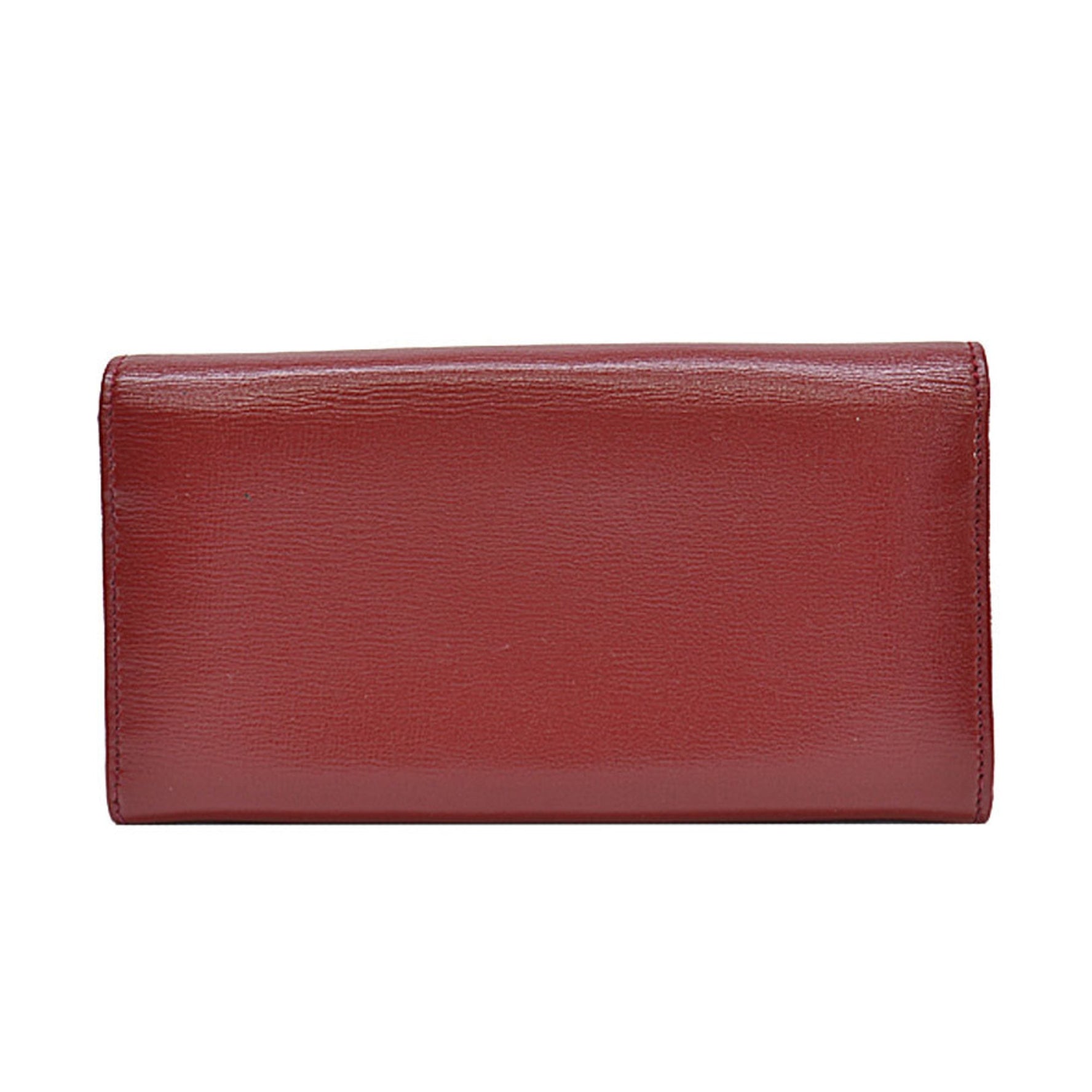 Gucci Long Wallet Interlocking G Red x Gold Leather Metal Material