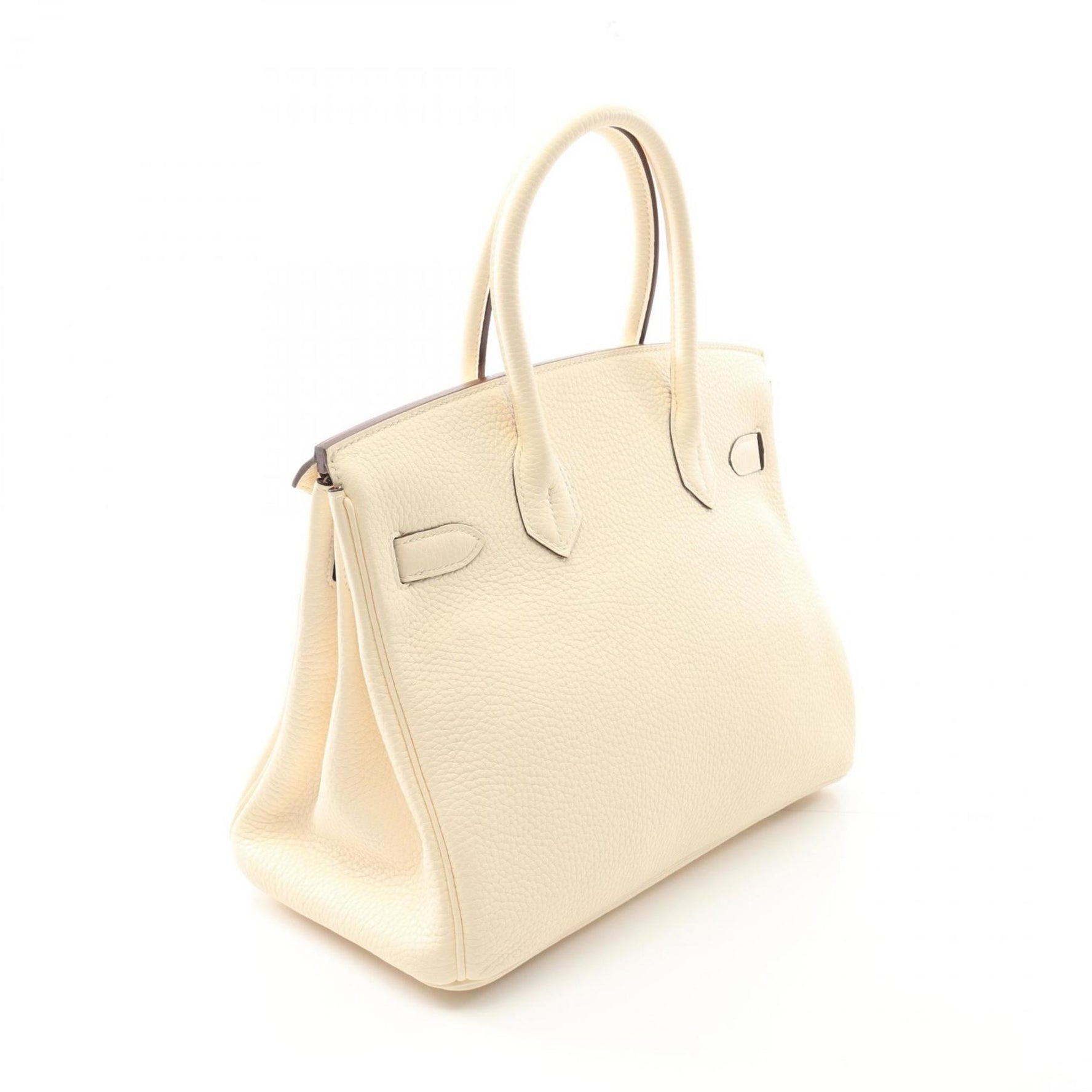Hermes Hermès Birkin 30 handbag in Taurillon Clemence leather, ivory for women.