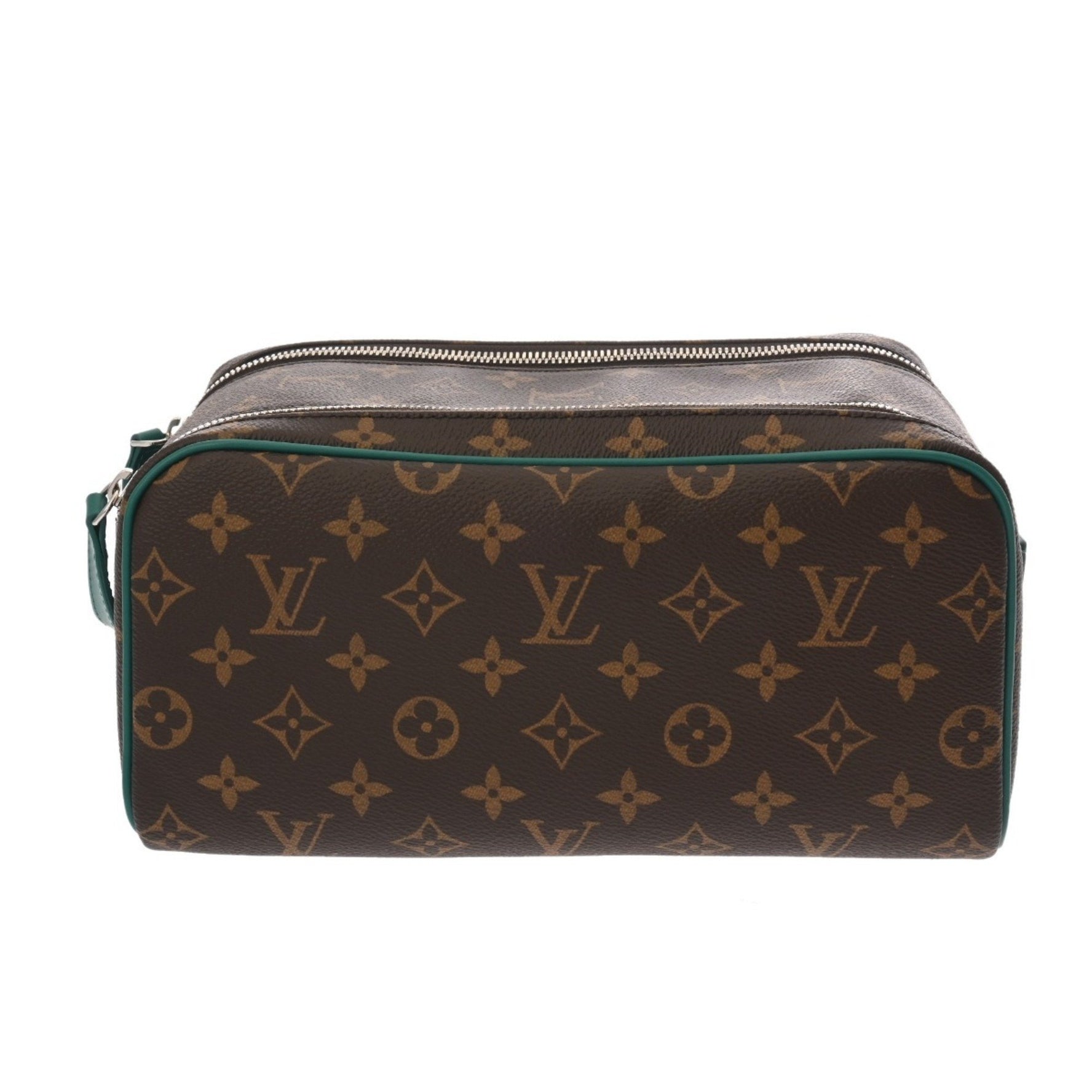 LOUIS VUITTON Monogram Dopp Kid Borneo Green Canvas Second Bag, Unused