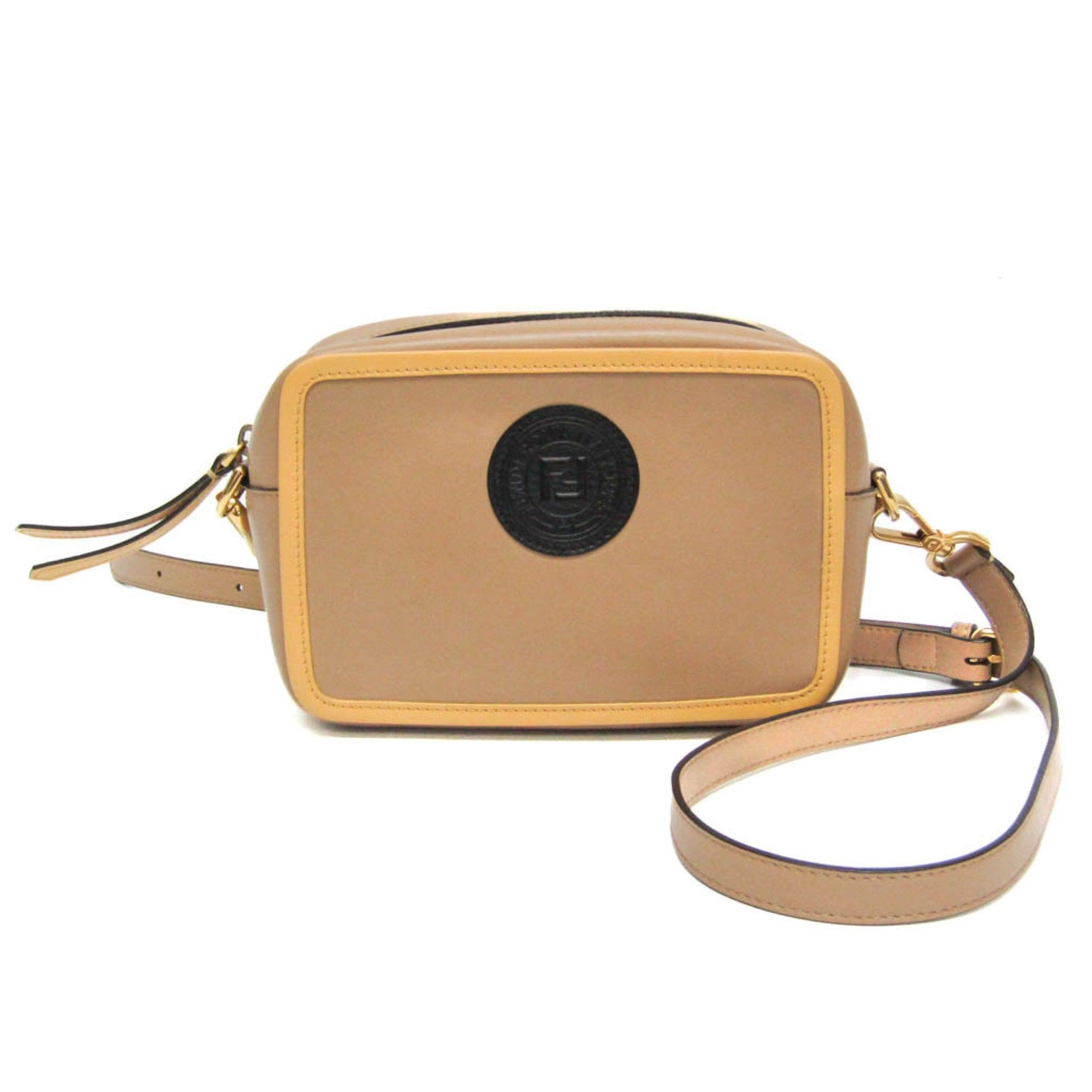Fendi Pochette Cam Leather Shoulder Bag Beige,Yellow