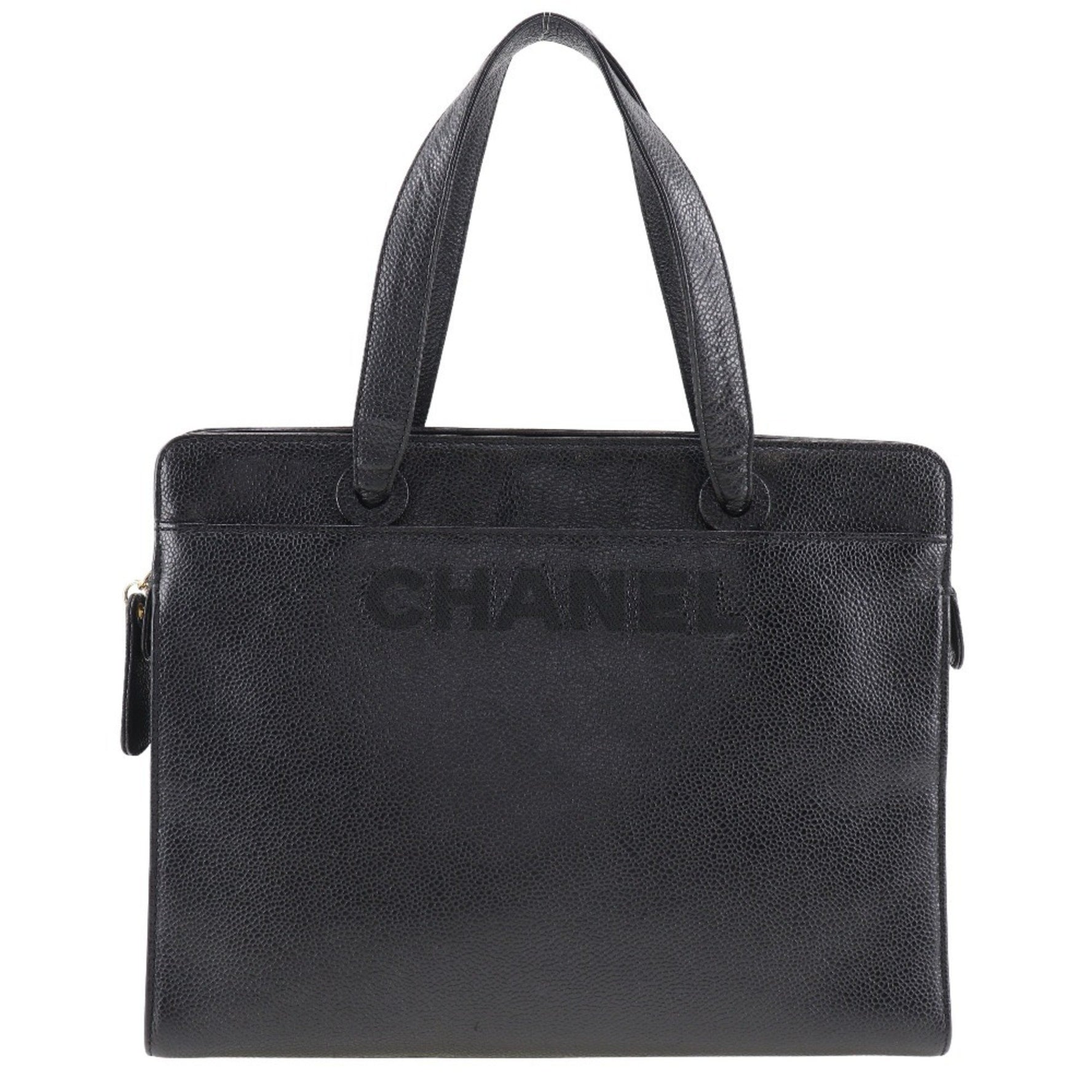 CHANEL handbag caviar skin logo ladies