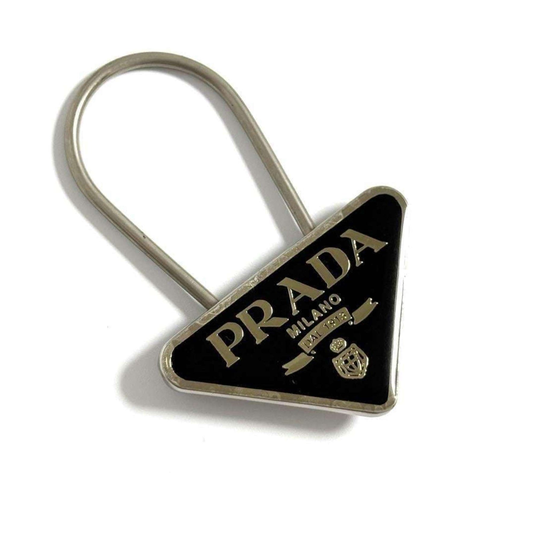 Prada Triangle Logo Keychain Key Ring