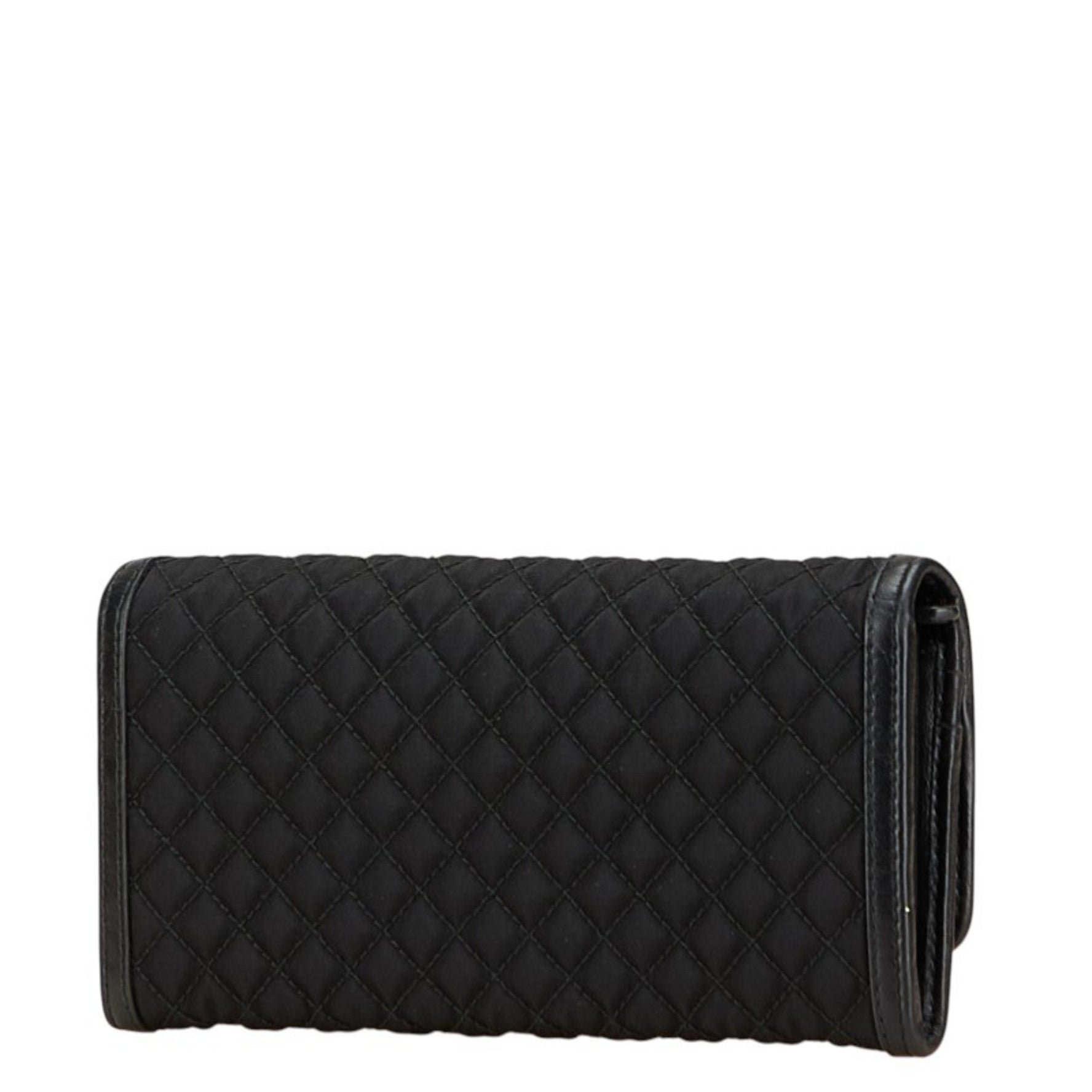 Prada quilted long wallet in nylon and leather .