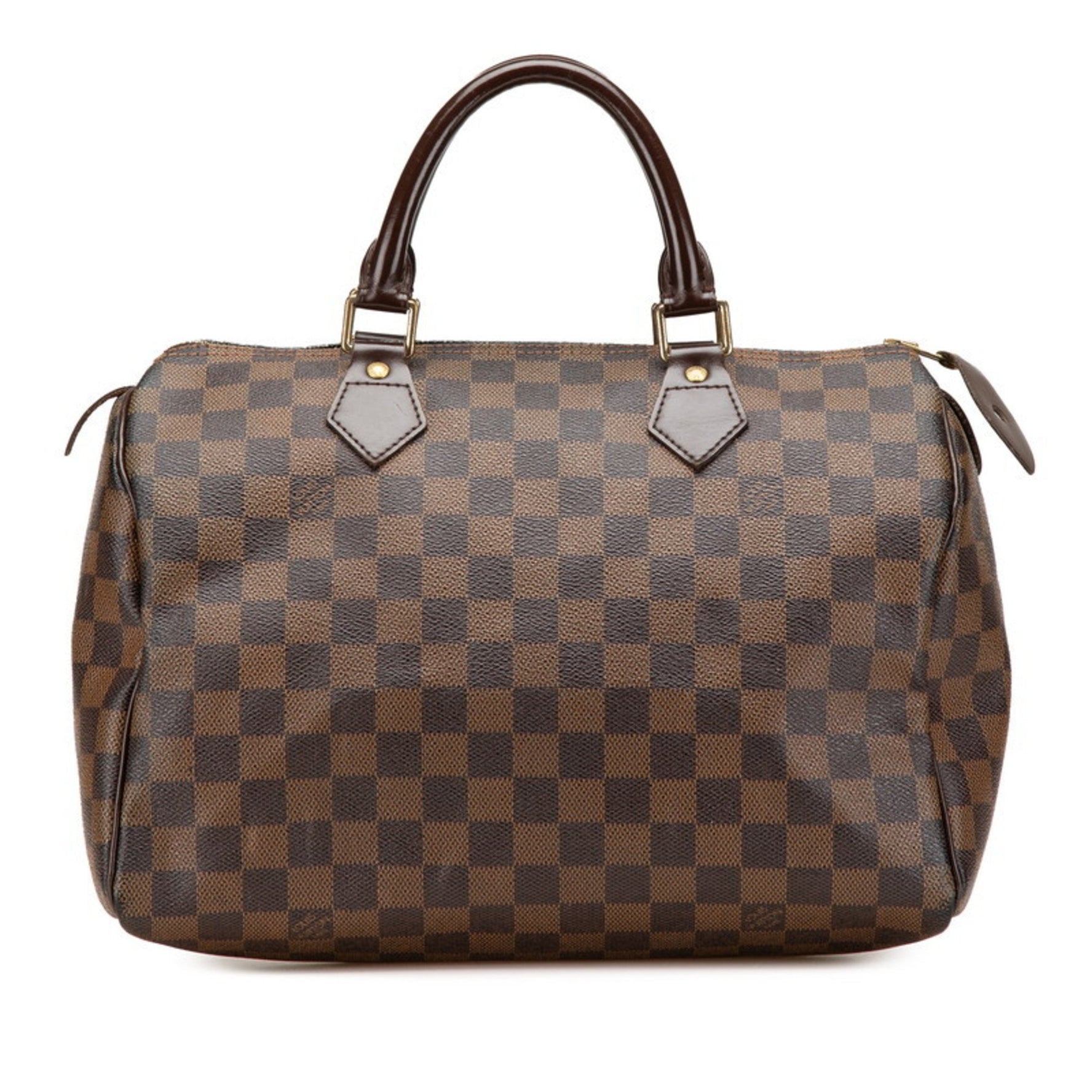 Louis Vuitton Damier Speedy 30 Handbag Brown Leather LOUIS VUITTON