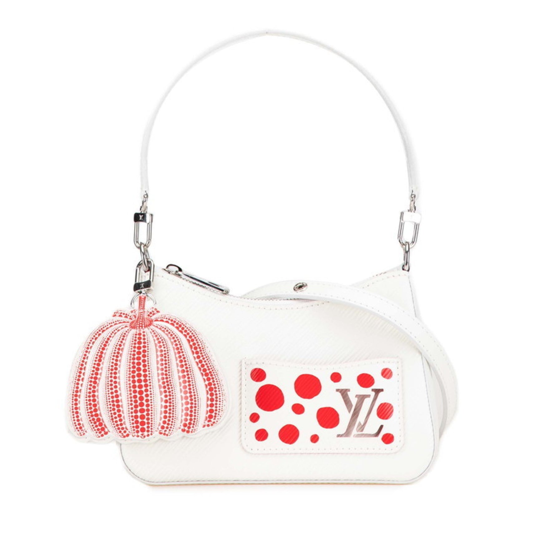 Louis Vuitton x Yayoi Kusama LV×YK Epi Malellini Handbag Shoulder Bag Blanc White Red Leather LOUIS VUITTON