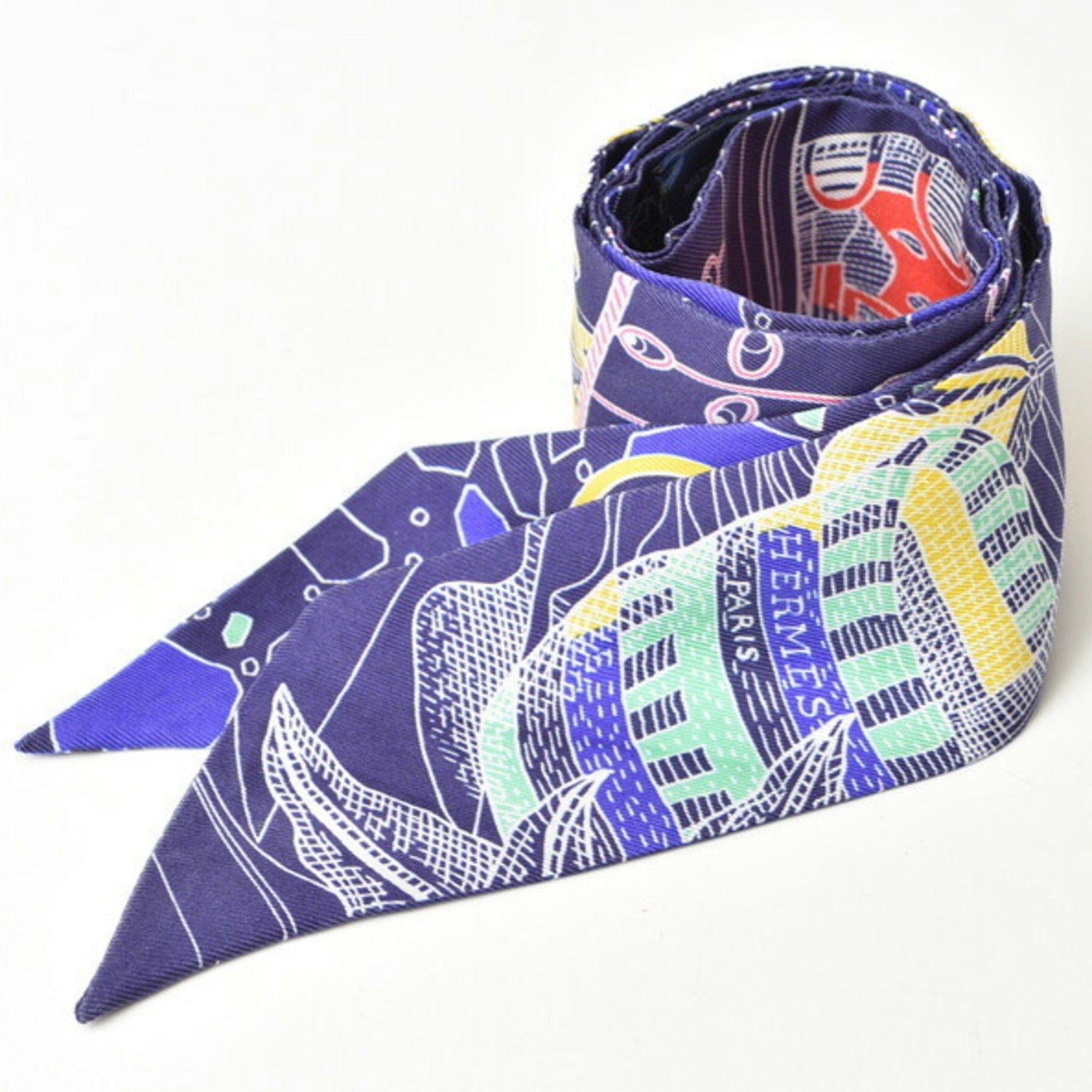 Hermes Twilly Scarf Muffler Silk Twill Multi