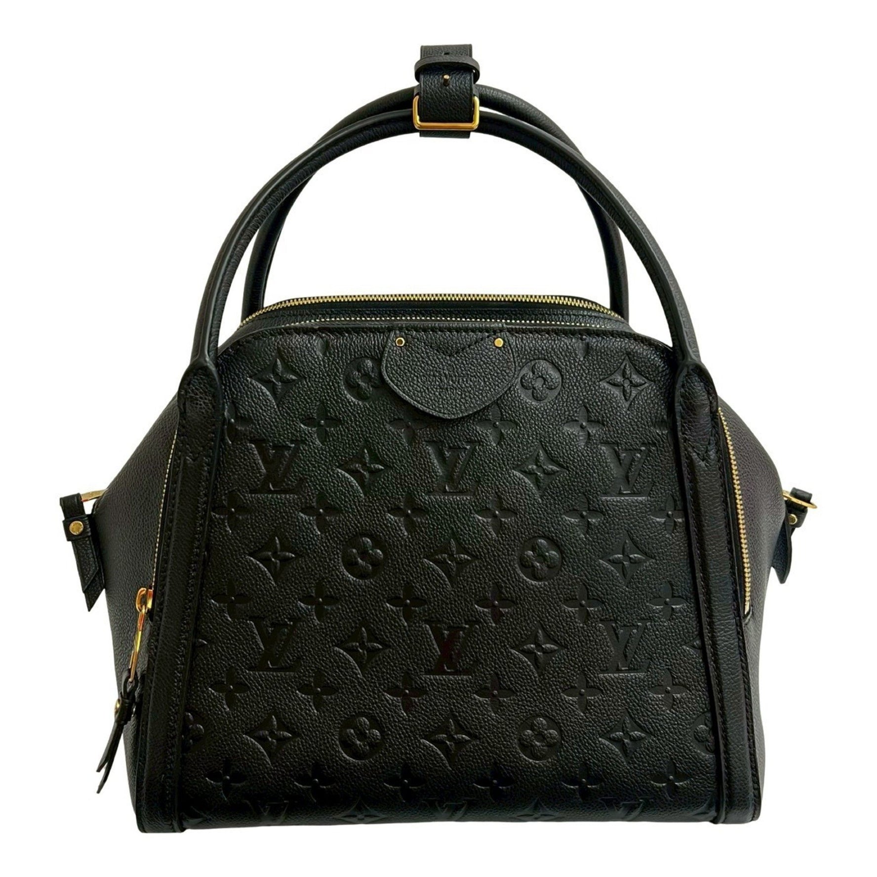 LOUIS VUITTON Marais MM Monogram Empreinte Leather Handbag/Boston Bag Noir