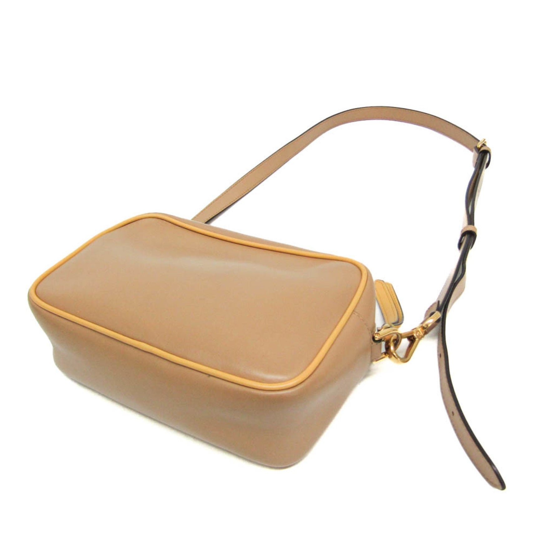 Fendi Pochette Cam Leather Shoulder Bag Beige,Yellow
