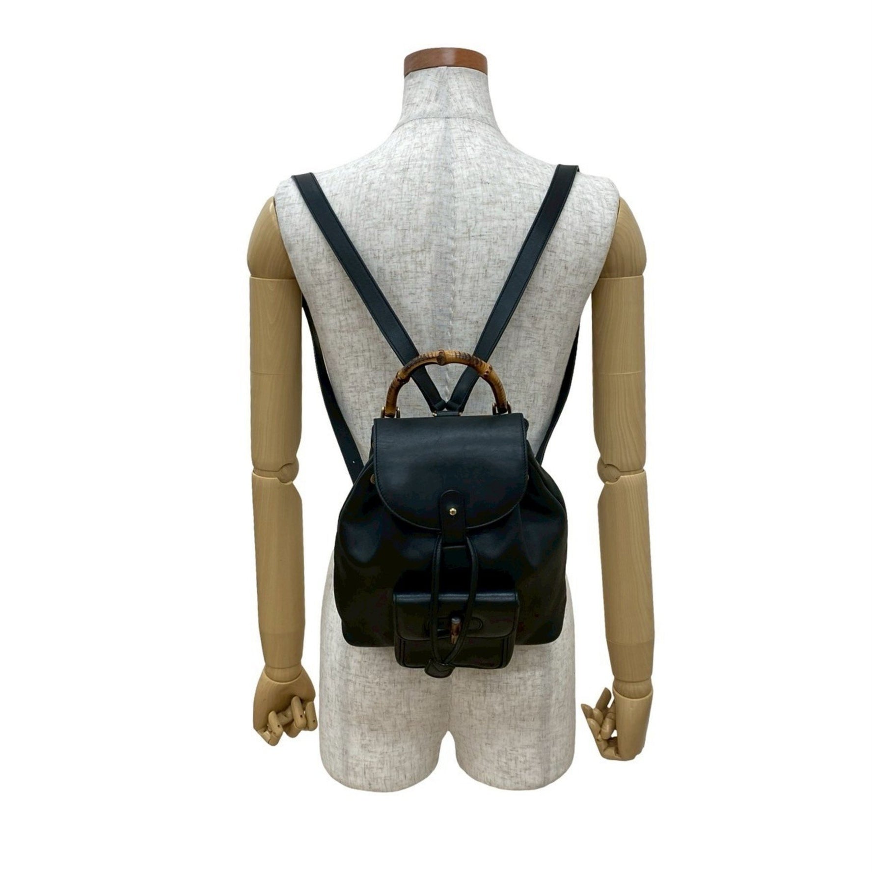 GUCCI Old Vintage Bamboo Leather Backpack/Daypack in