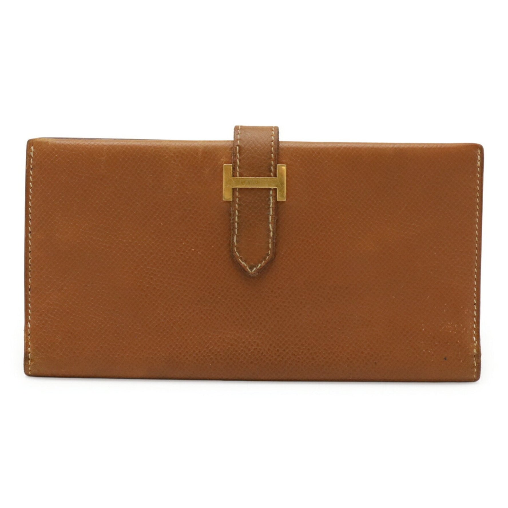 HERMES Bearn Classic Bi-fold Long Wallet, Epsom Leather, and Brown, with a "Y" Stamp