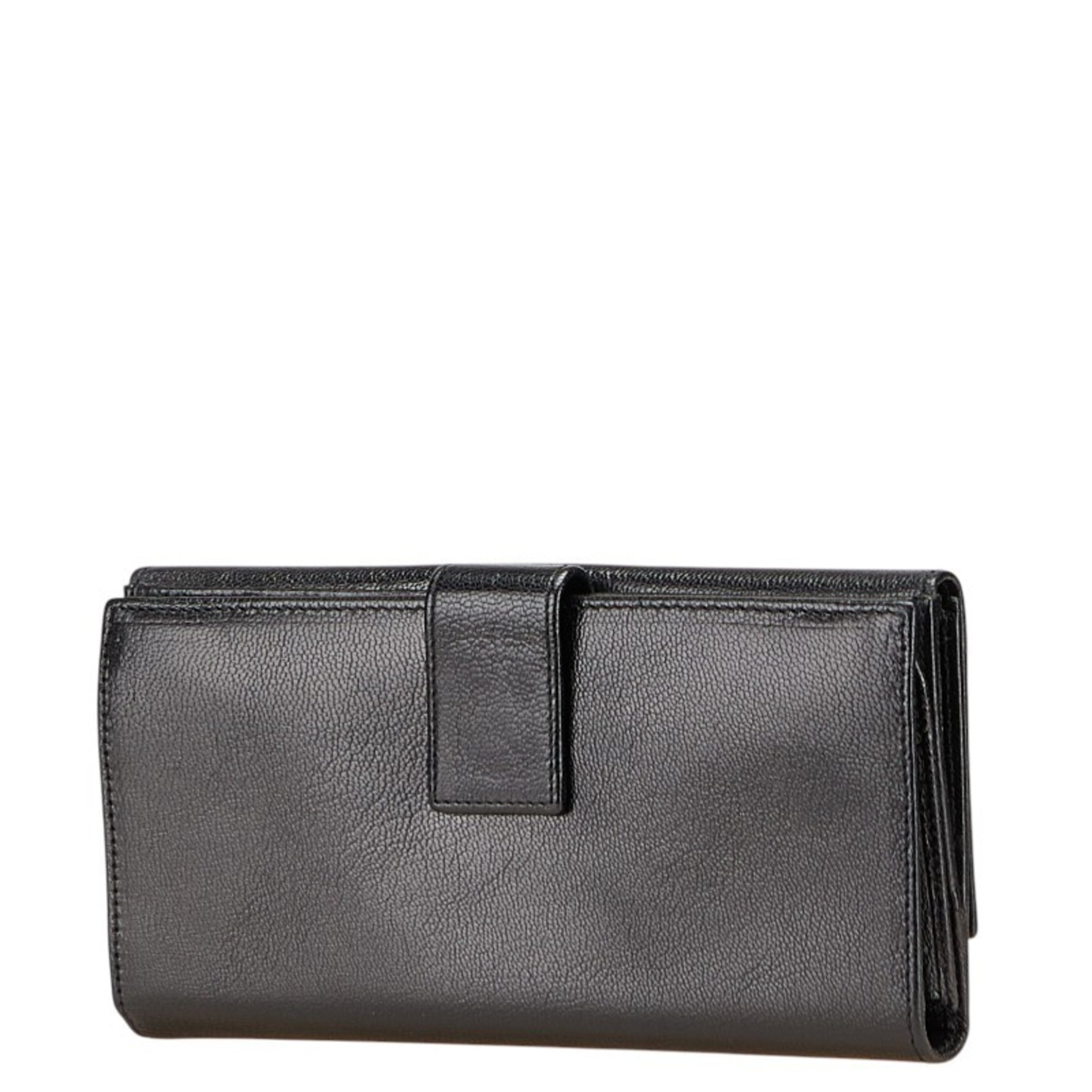 Gucci Interlocking G Long Wallet Black Green Leather