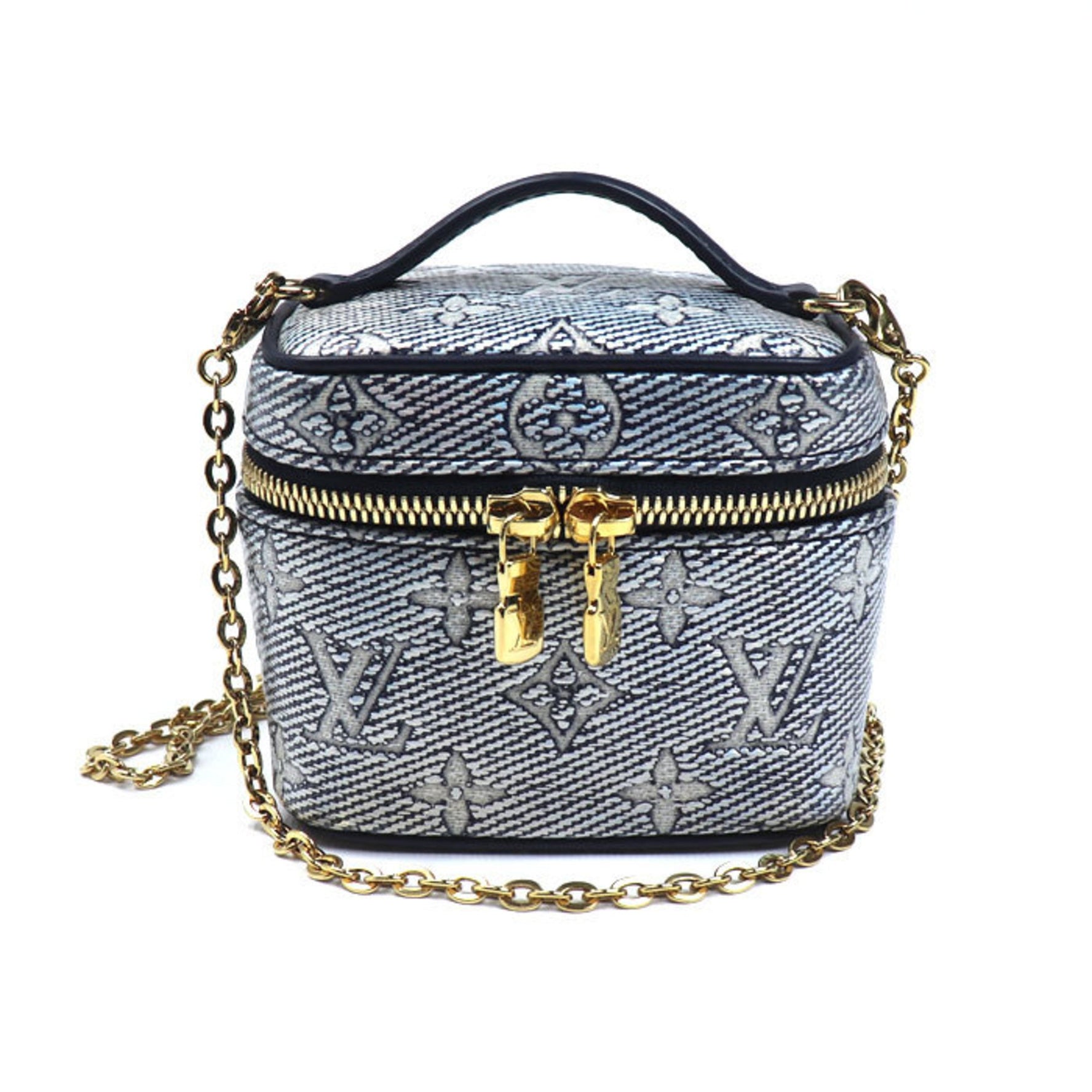 LOUIS VUITTON Monogram Laminated Jacquard Micro Vanity Shoulder Bag