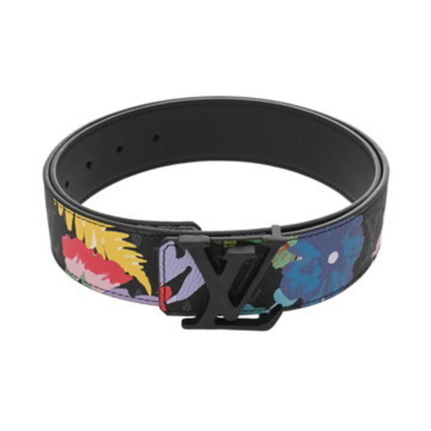 LOUIS VUITTON Monogram Eclipse Santur Phariage 85 Canvas Belt