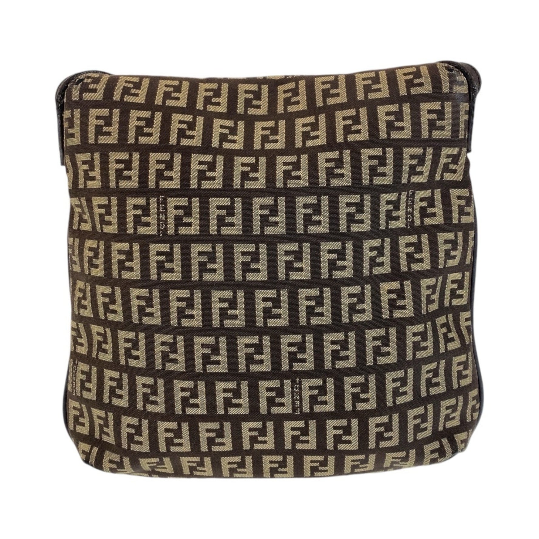 FENDI Zucchino Camse Pochette Silver Hardware Canvas Shoulder Bag