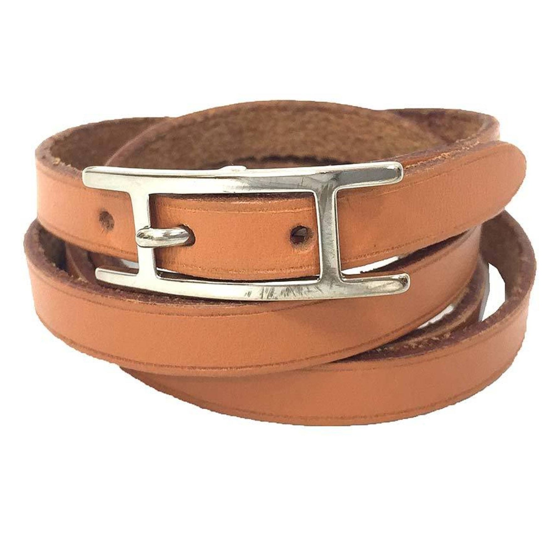 Hermes Api Bracelet Triple Choker Brown □ D Stamp