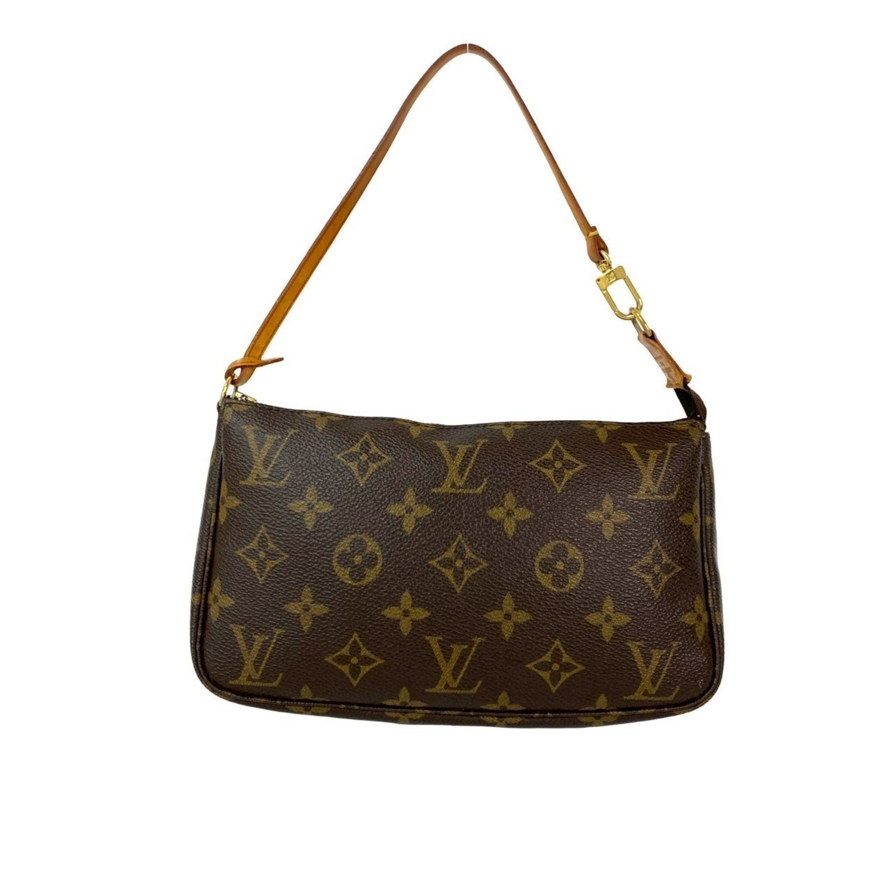 LOUIS VUITTON Pochette Accessoires Monogram Leather Mini Handbag Pouch