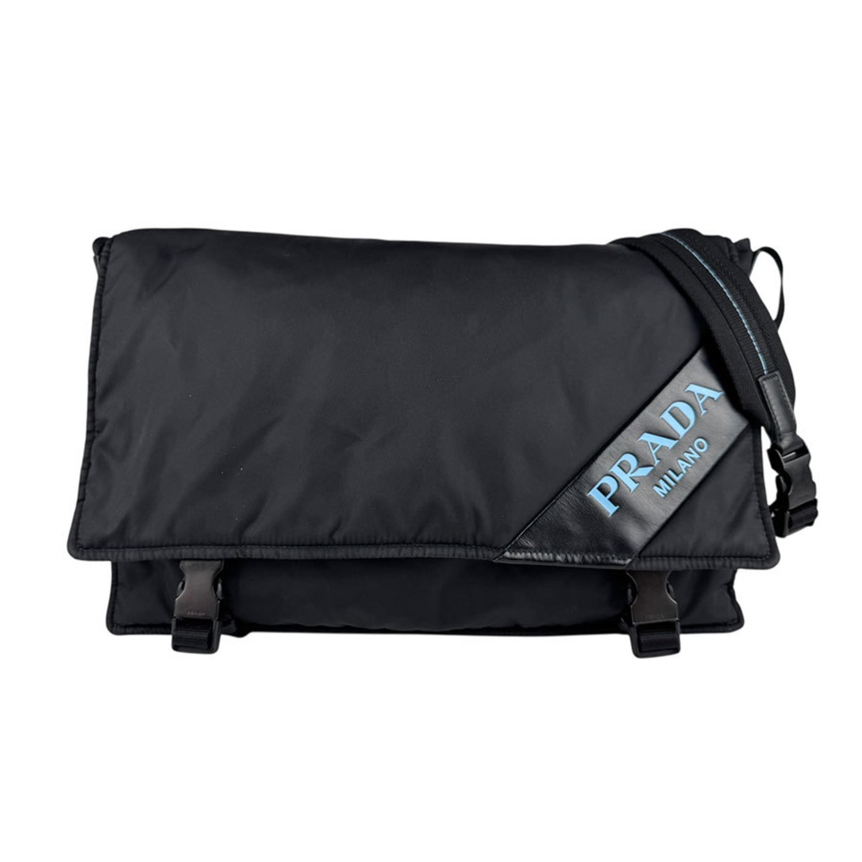 Prada Shoulder Bag Nylon Black Blue Men's