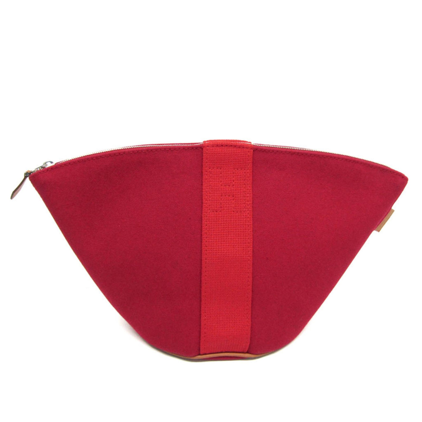 Hermes Palmyre Cotton Pouch Prune,Rouge Vif