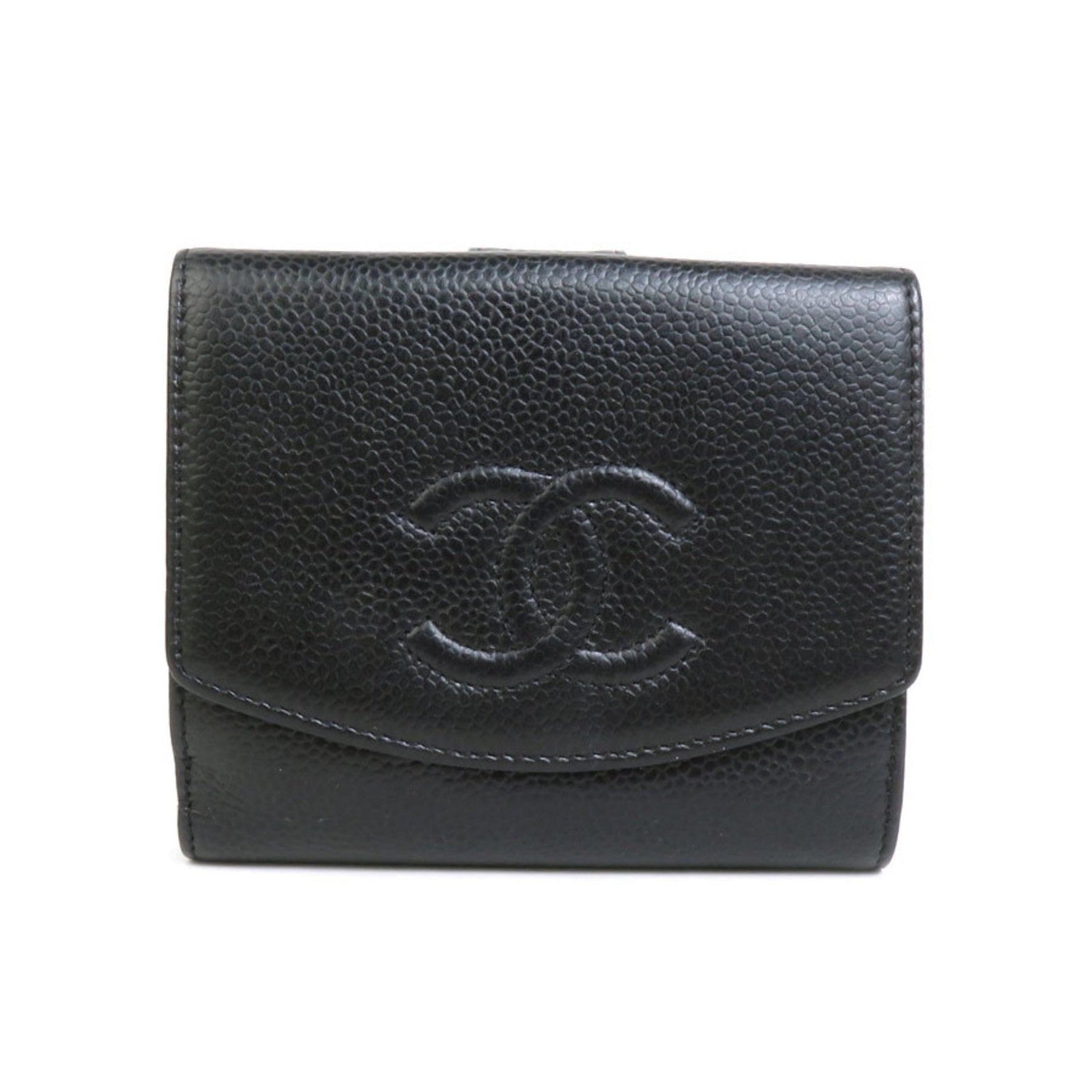 CHANEL Bifold Wallet Coco Mark Leather Ladies