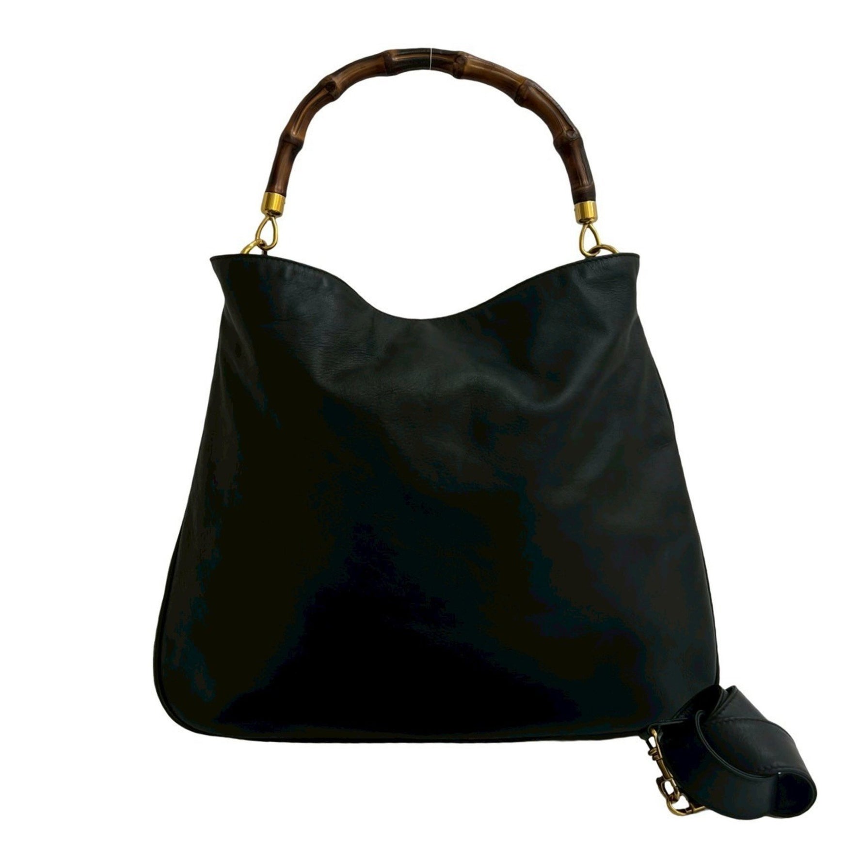 GUCCI Old Vintage Bamboo Leather Handbag/Shoulder Bag