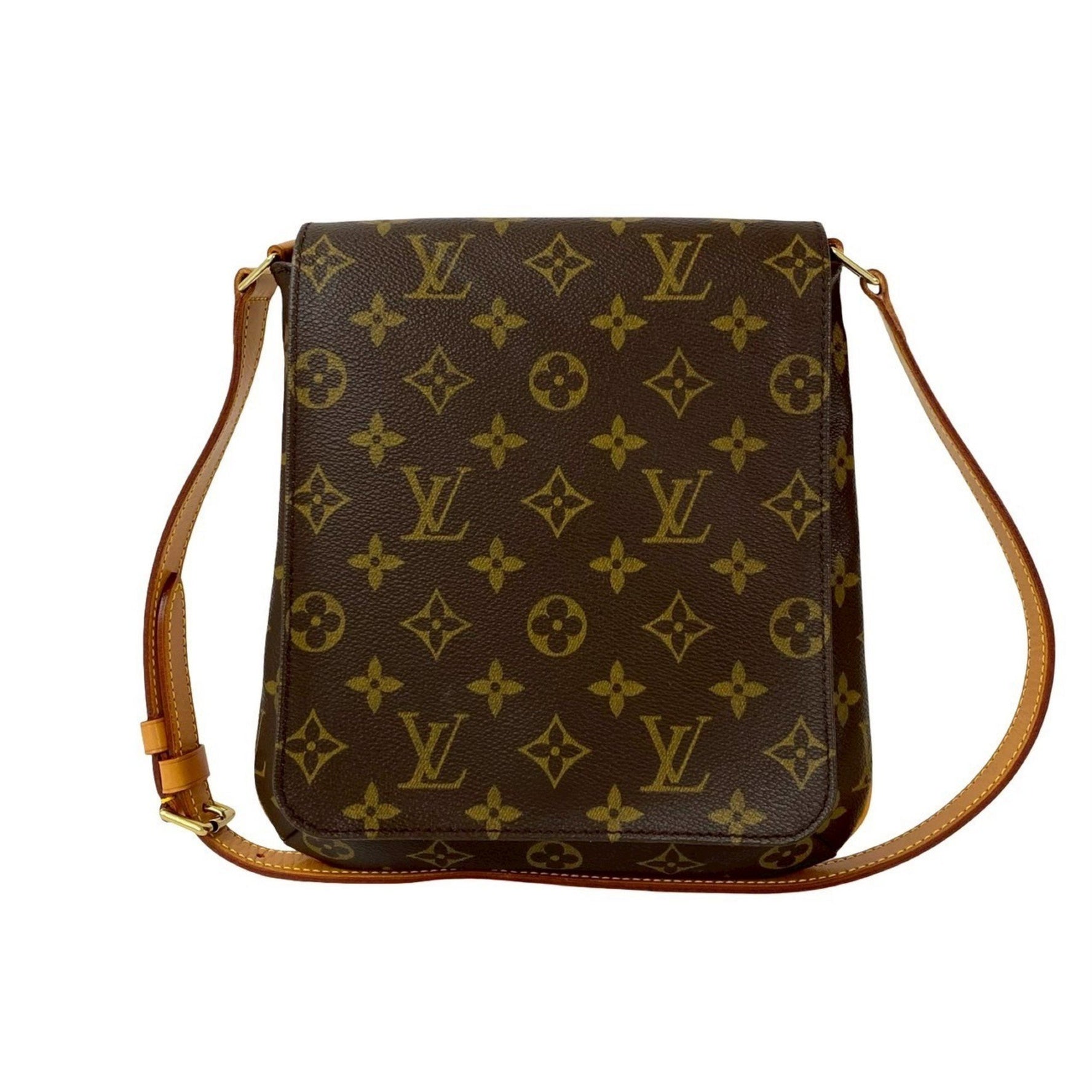 Nearly unused LOUIS VUITTON Musette Salsa Monogram Leather Semi-Shoulder Bag/Pochette/Sacoche