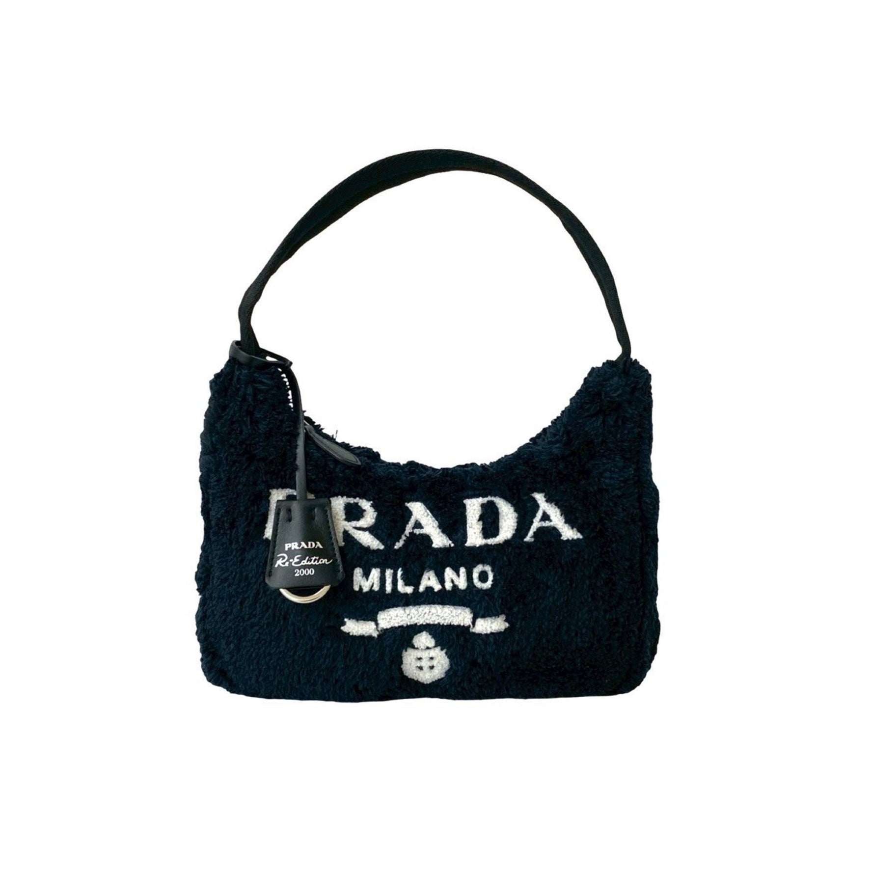 PRADA Re-Edition Terry Mini Triangle Logo Hardware Pile Handbag/Shoulder Bag/Pouch 06923